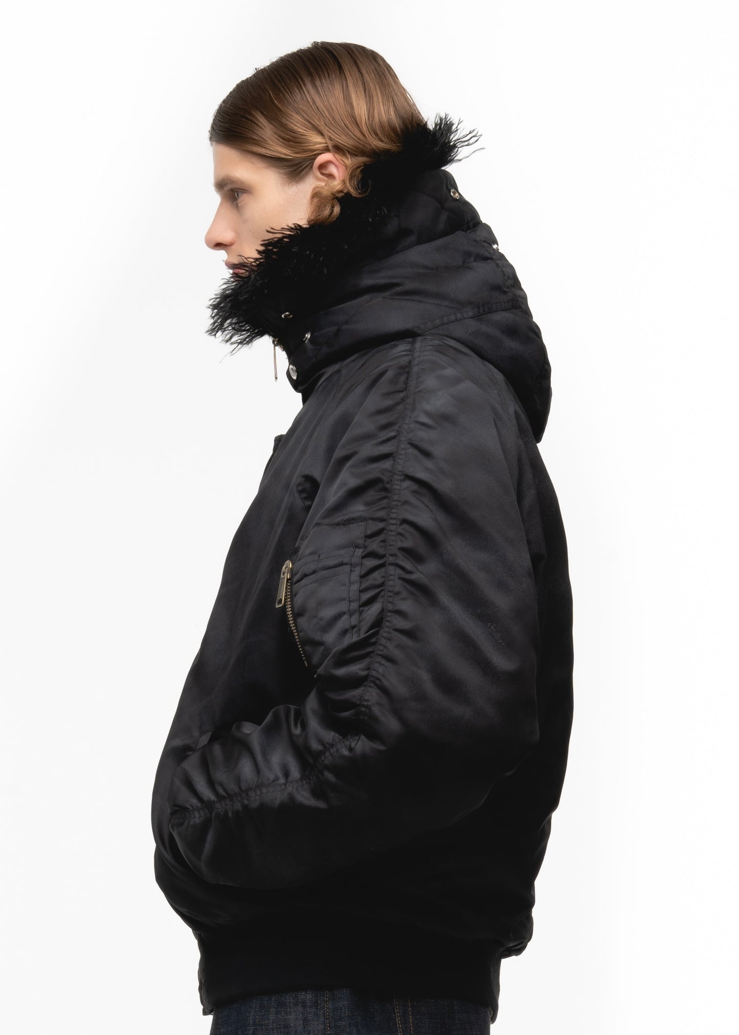 ASTRO FUR BOMBER JACKET BLACK