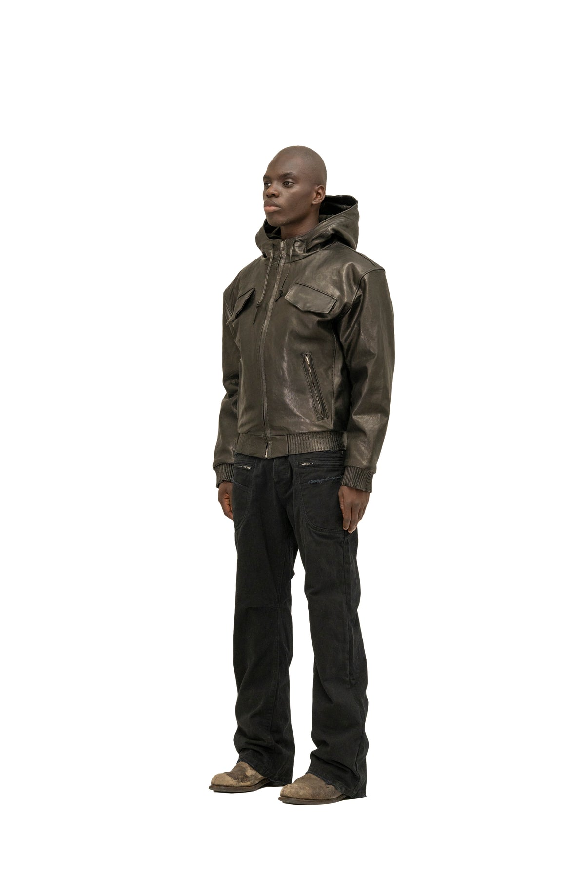 SCAR HOOD LEATHER JACKET