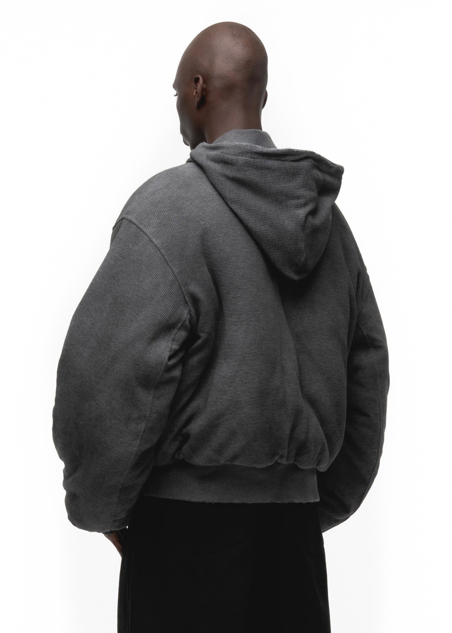 BASIC REVERSIBLE WAFFLE BOMBER GREY