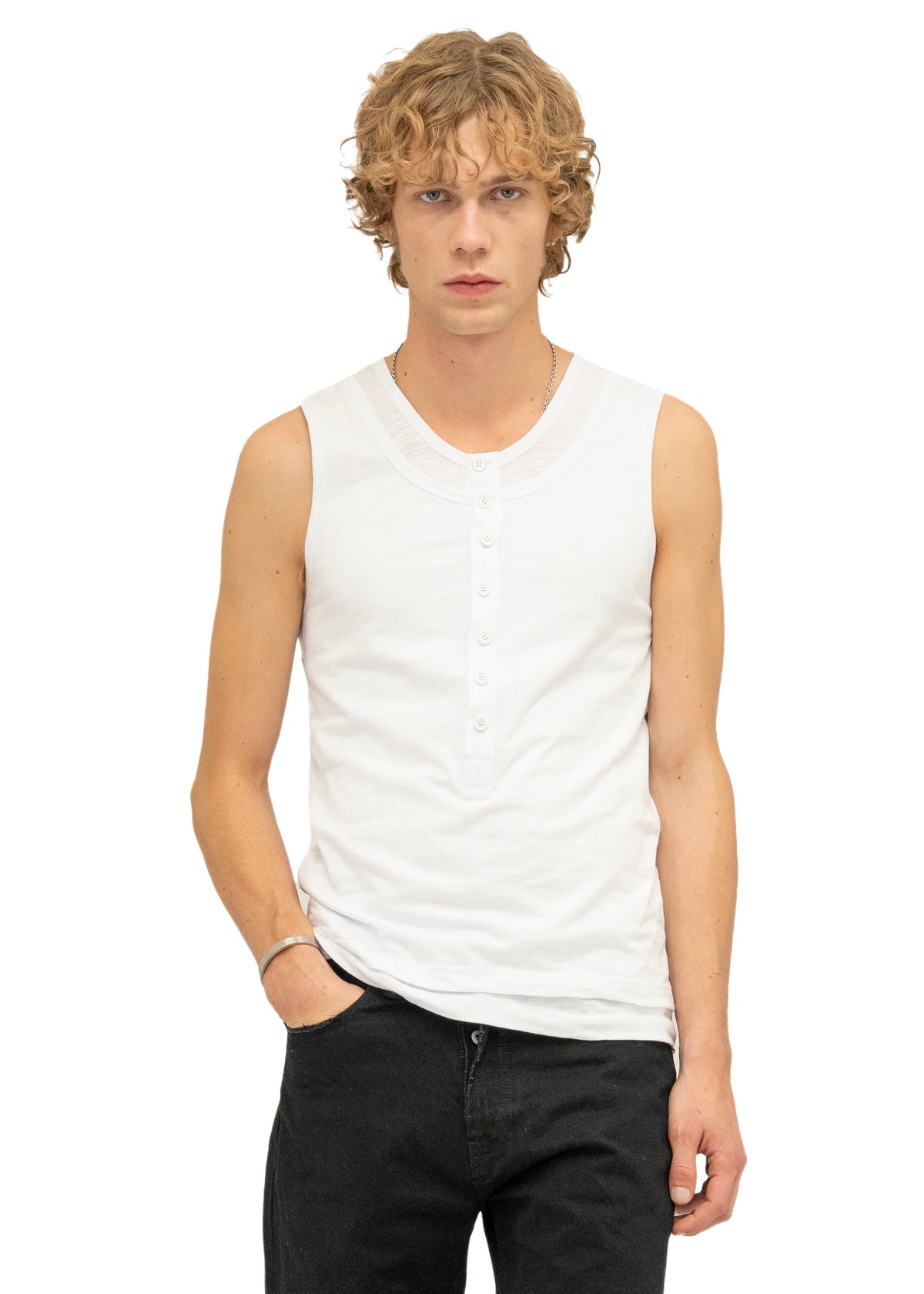 DOUBLE-LAYERED TANK TOP WHITE