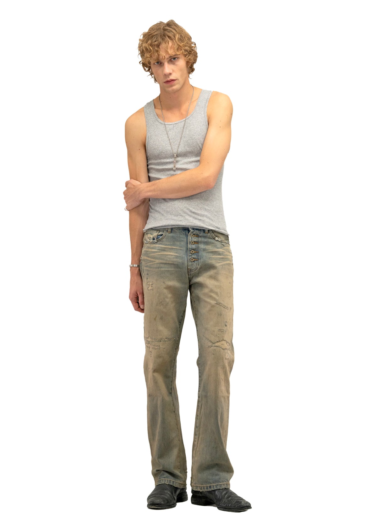 REPAIRED DUST BOOTCUT DENIM