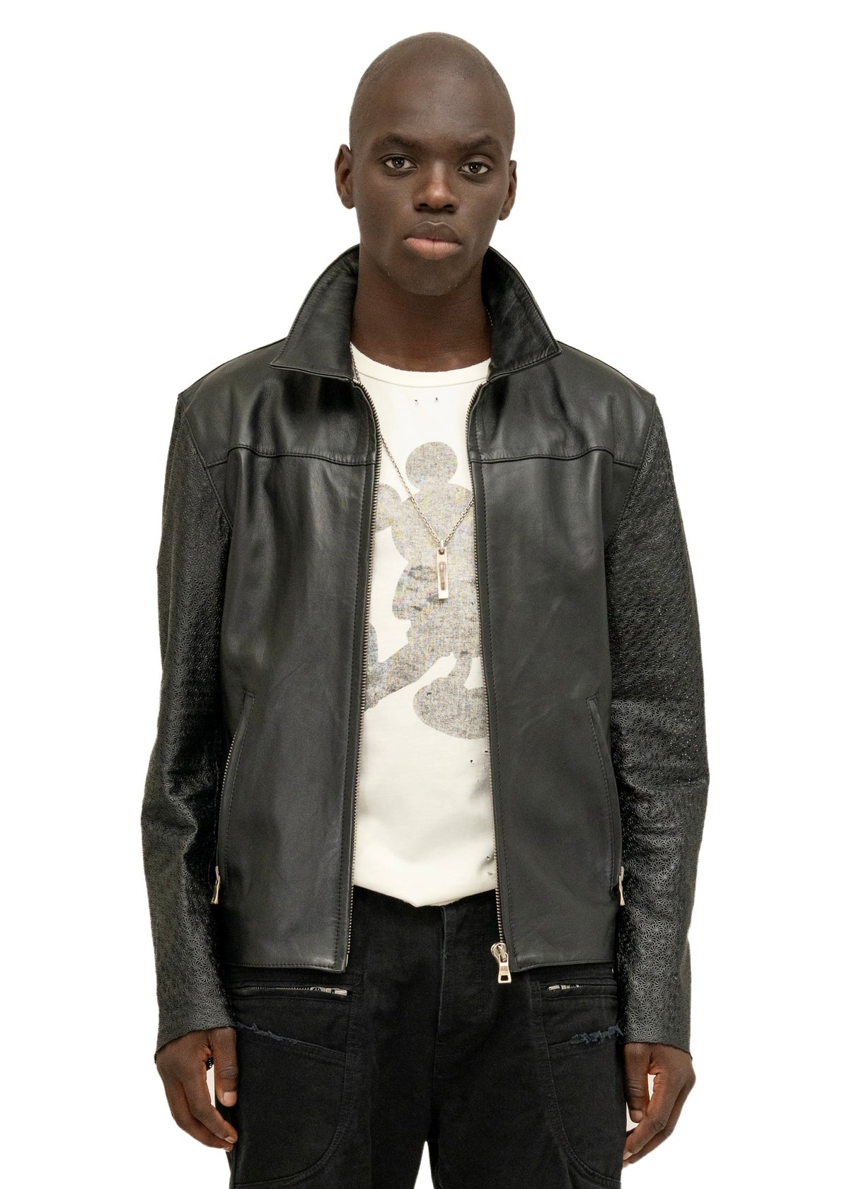 BIKER ONE CUT PERFORATED LEATHER SLEEVES