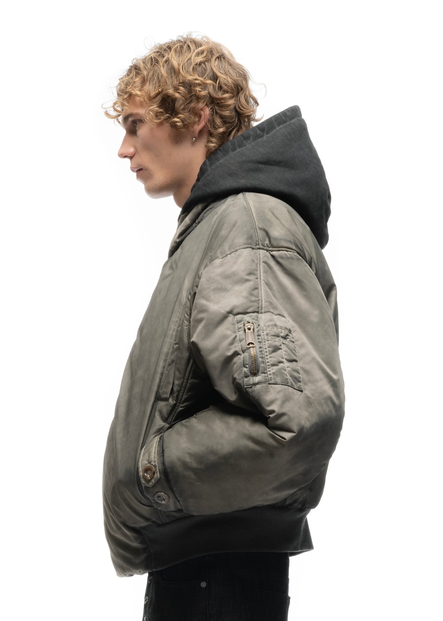 FENCING WAFFLE BOMBER JACKET USED BEIGE