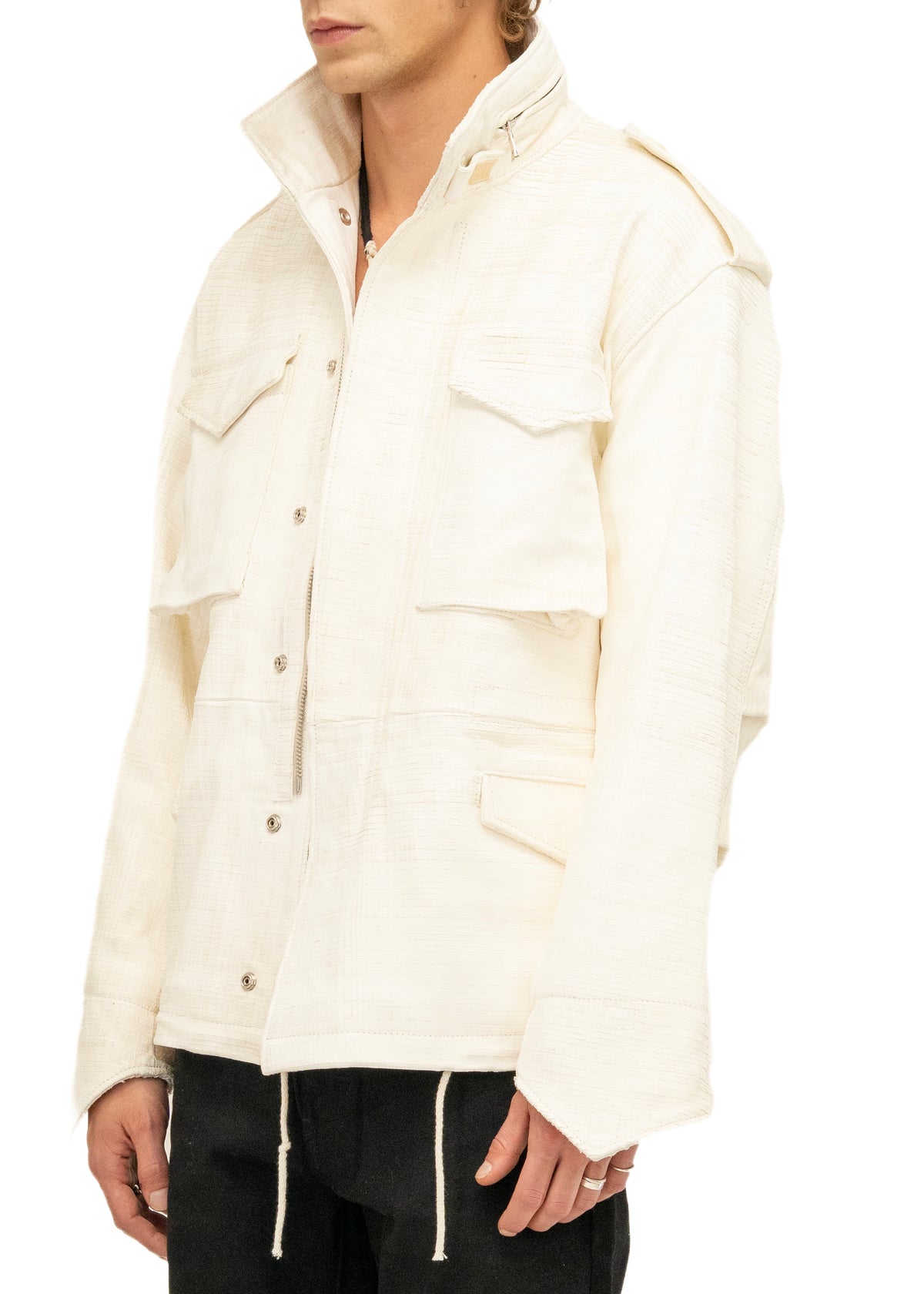 LEATHER FIELD PARKA WHITE