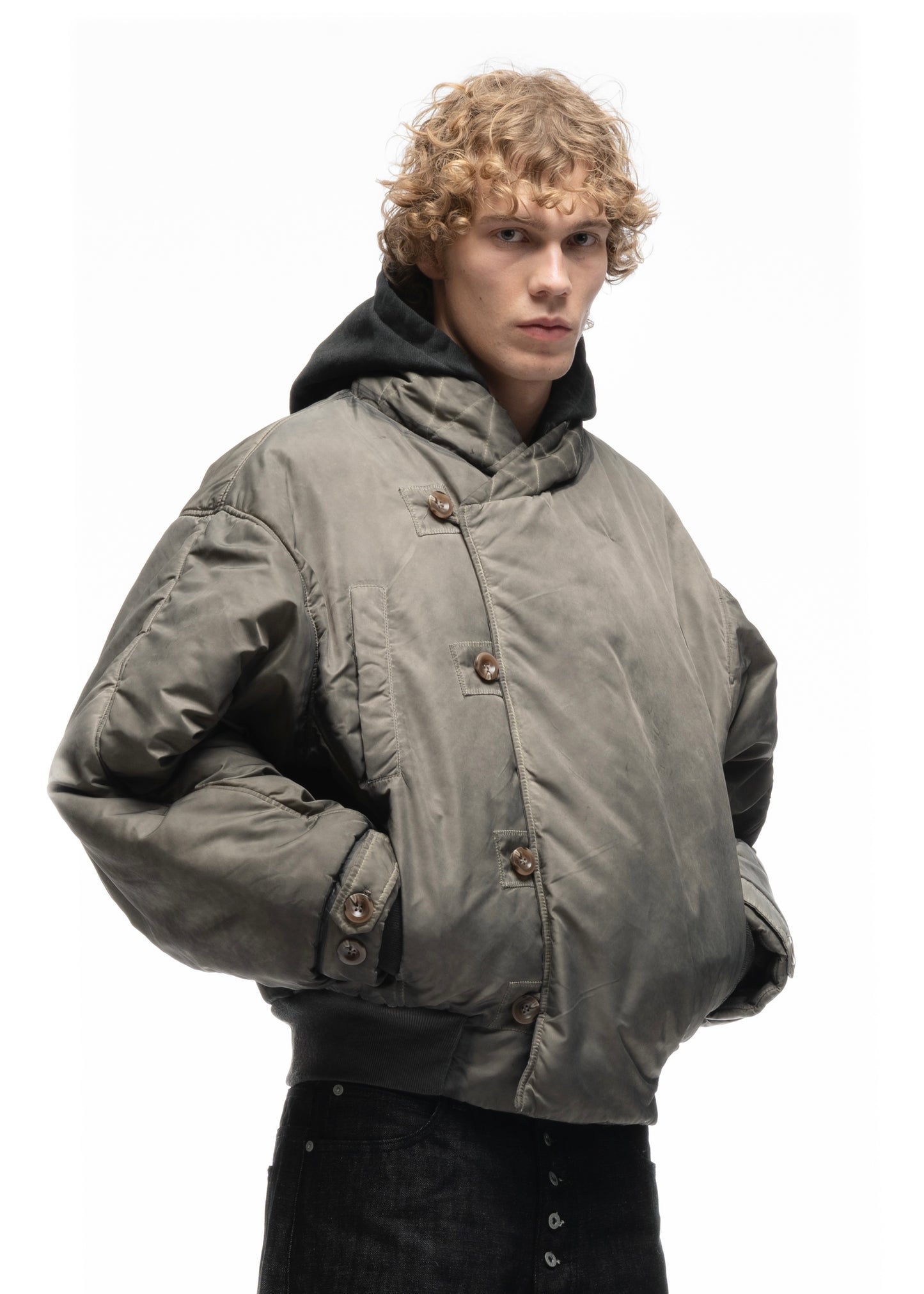 FENCING WAFFLE BOMBER JACKET USED BEIGE