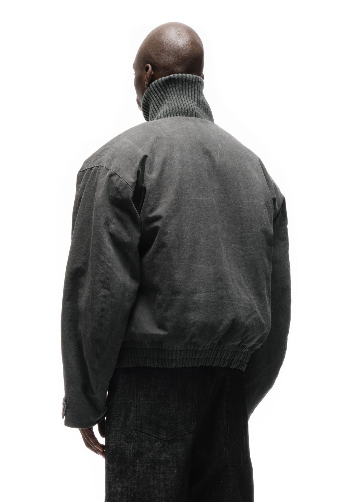 JAPANESE FLIGHT PADDED BOMBER JACKET STRUCTURED GREY