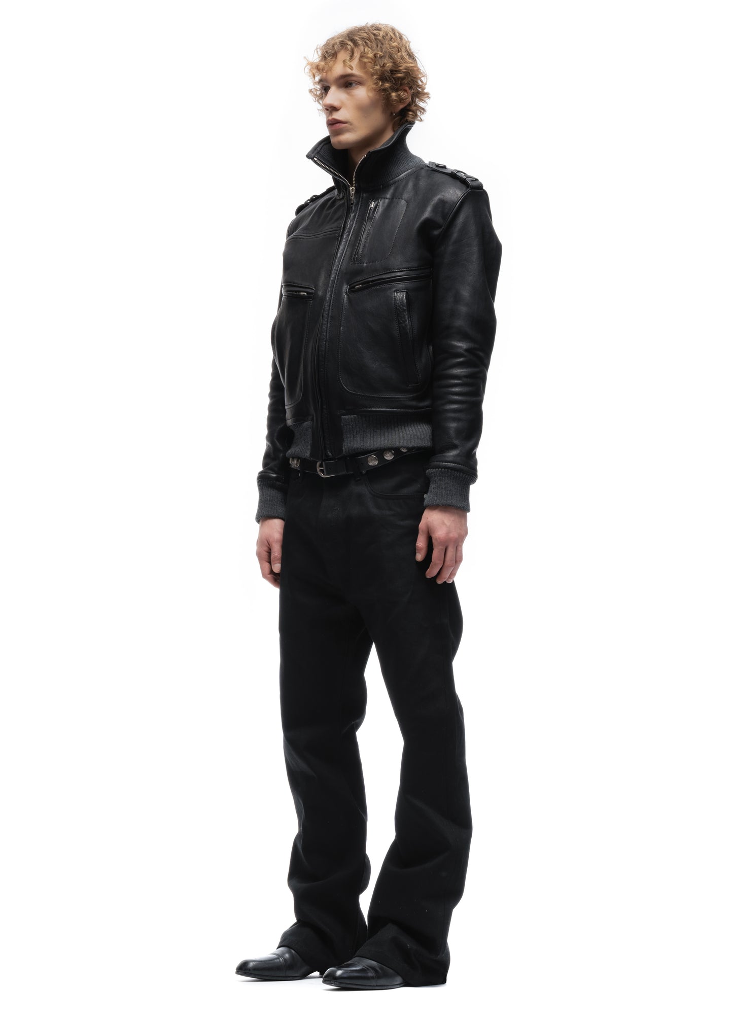 SHADOW OPERATOR LEATHER JACKET BLACK