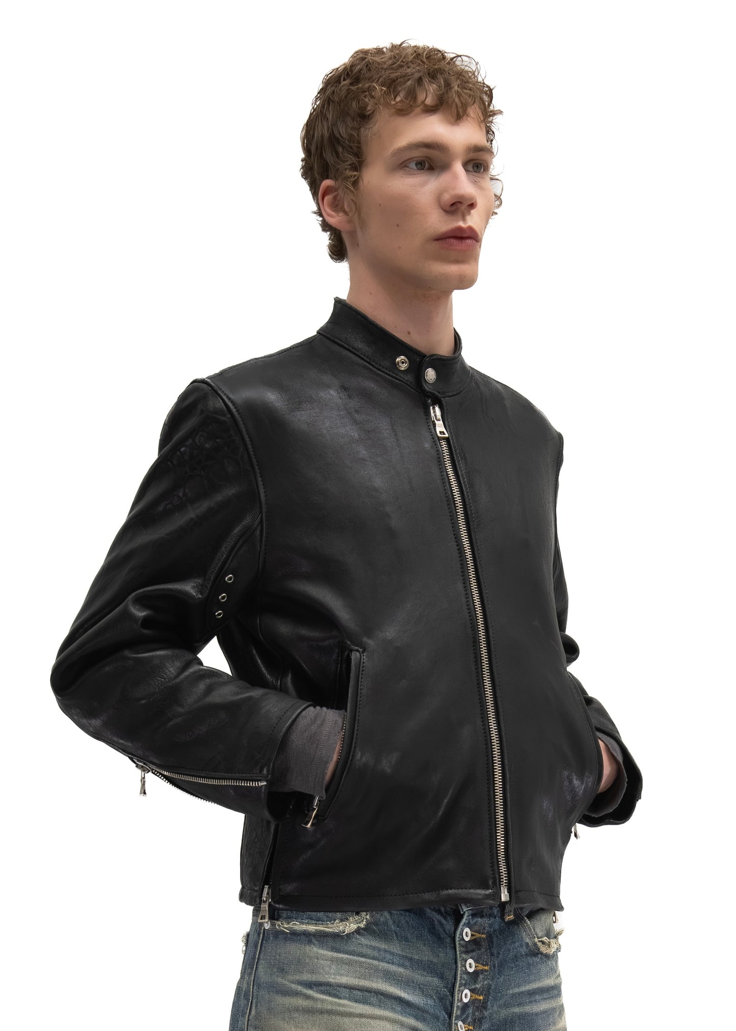 RACER ONE CUT LEATHER JACKET