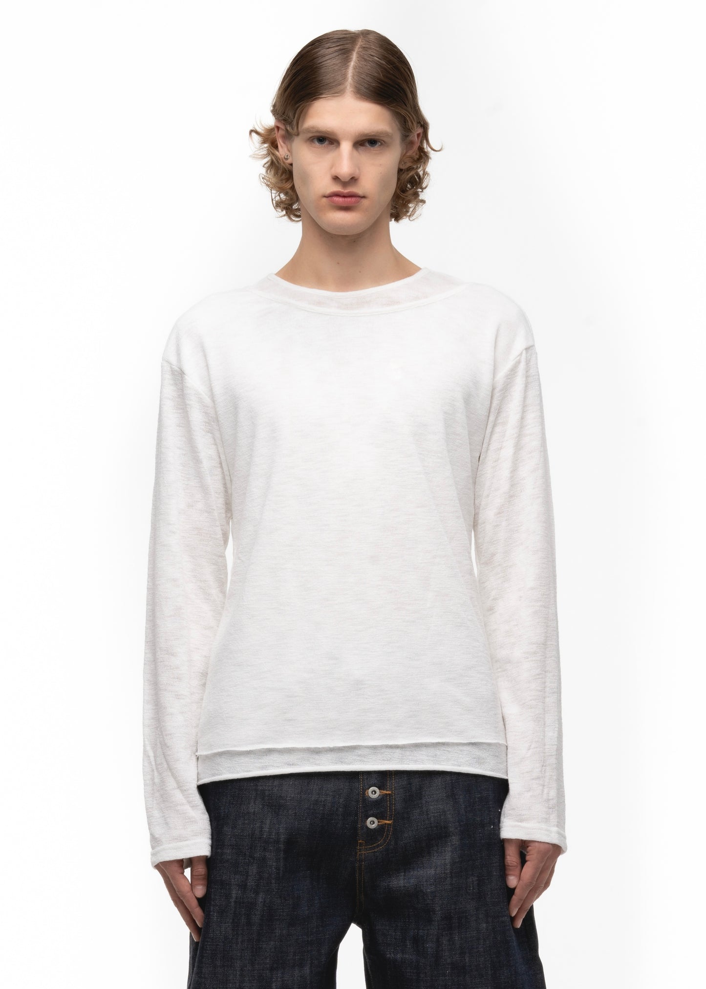 JAPANESE DOUBLE-LAYERED LONGSLEEVE WHITE