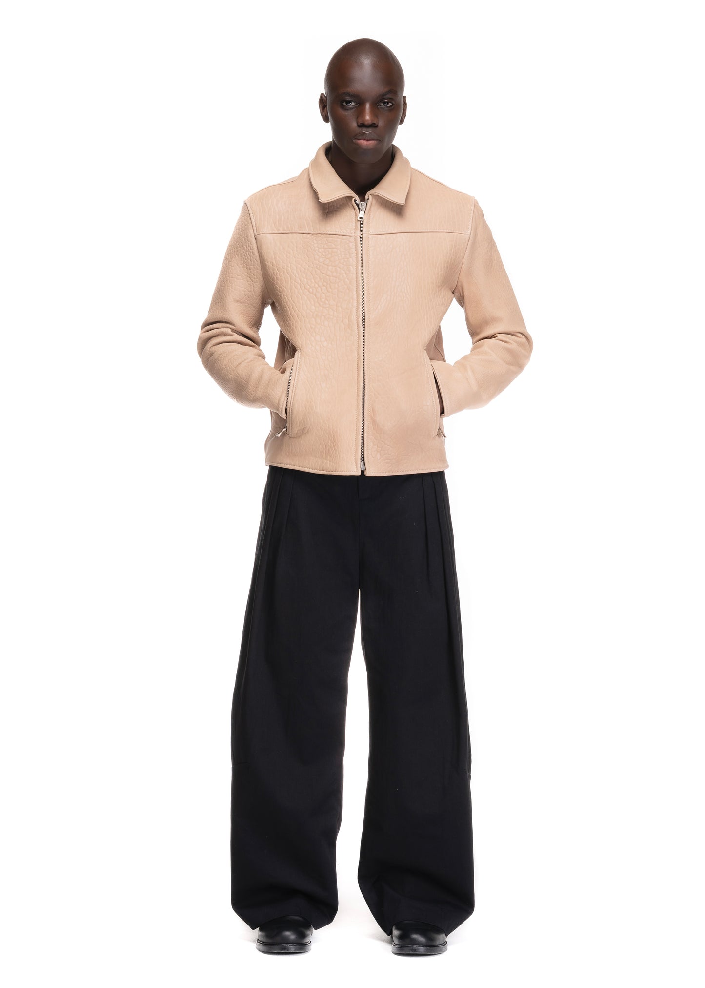 BIKER ONE CUT LEATHER BEIGE