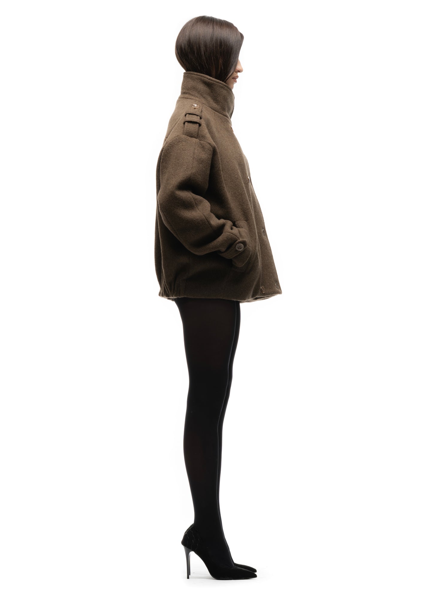 BUTTON UP MARINE JACKET GREEN FEMALE