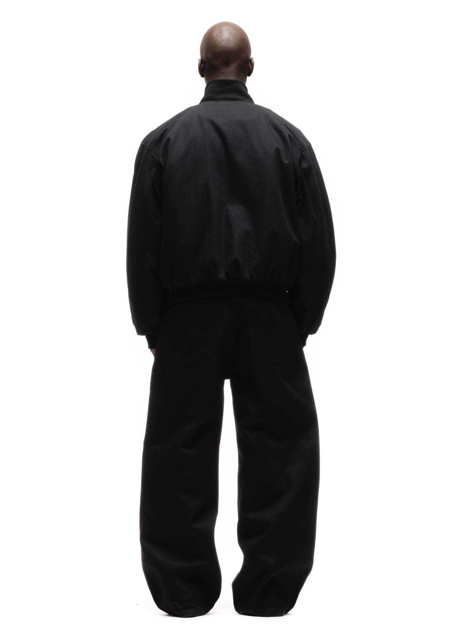 DOUBLE BUTTON BOMBER JACKET STRUCTURED BLACK