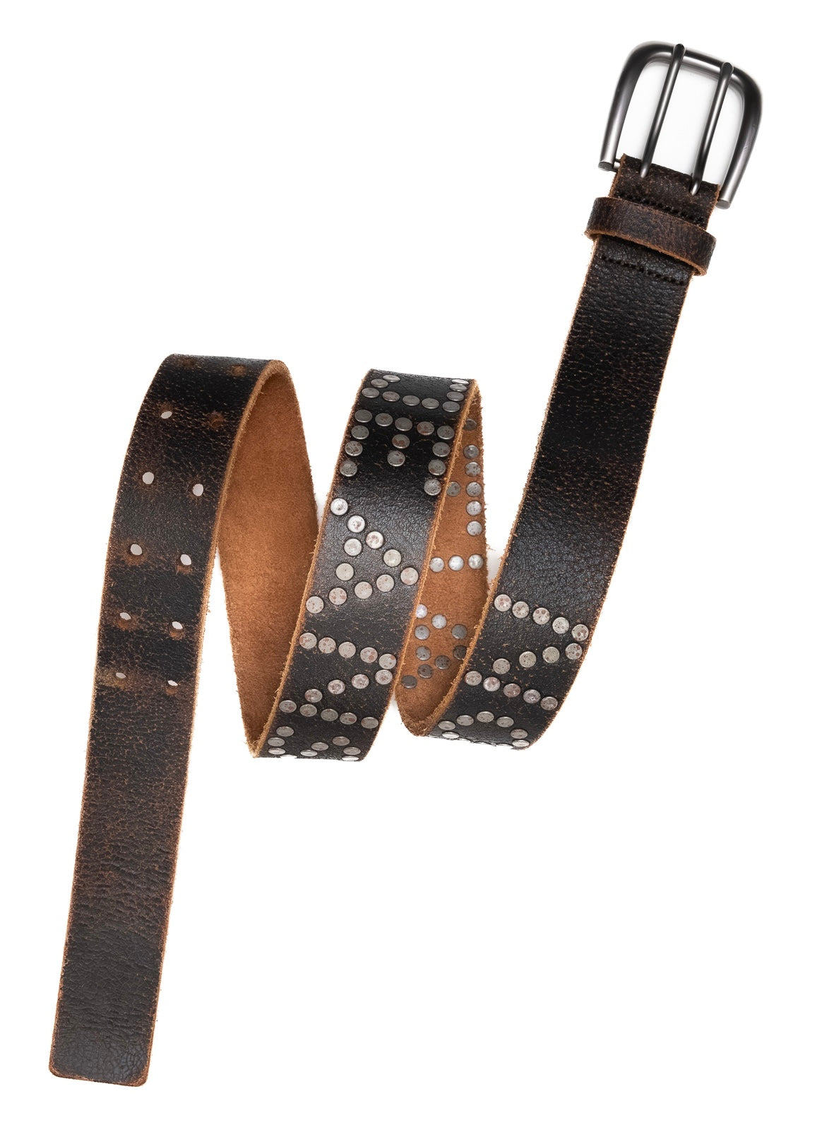 NO FAITH JEANS STUDDED LEATHER BELT
