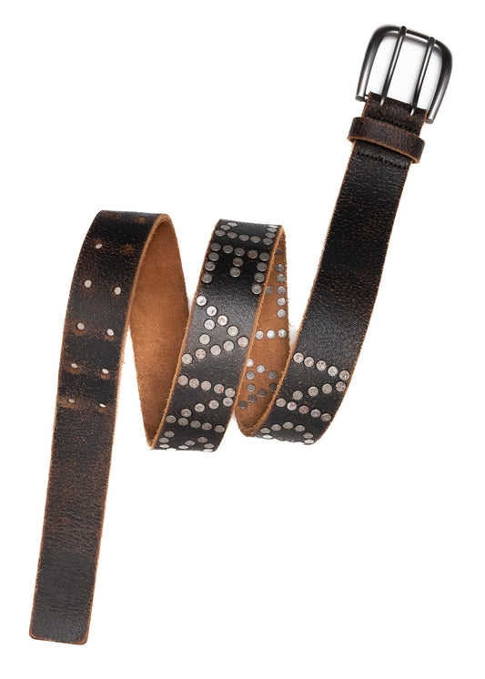 NO FAITH JEANS STUDDED LEATHER BELT
