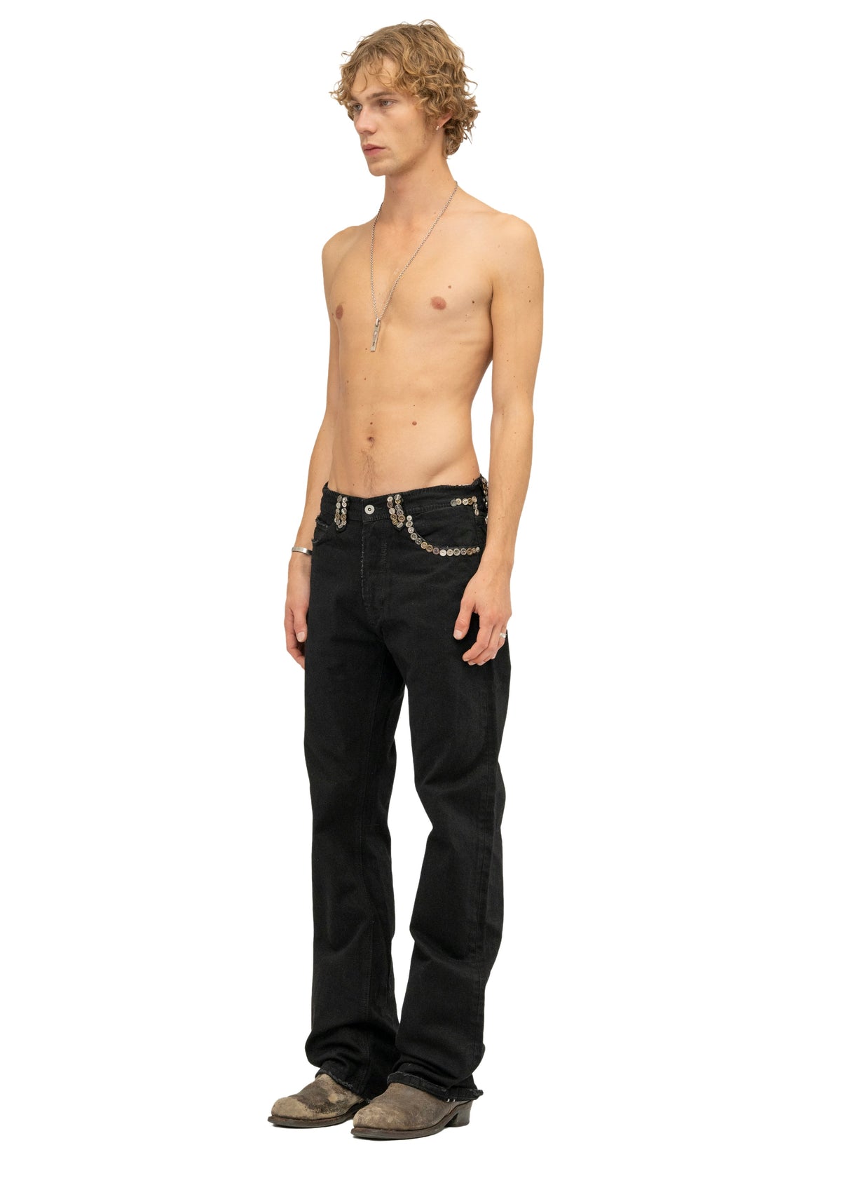 SEQUIN SELVEDGE BOOTCUT DENIM BLACK