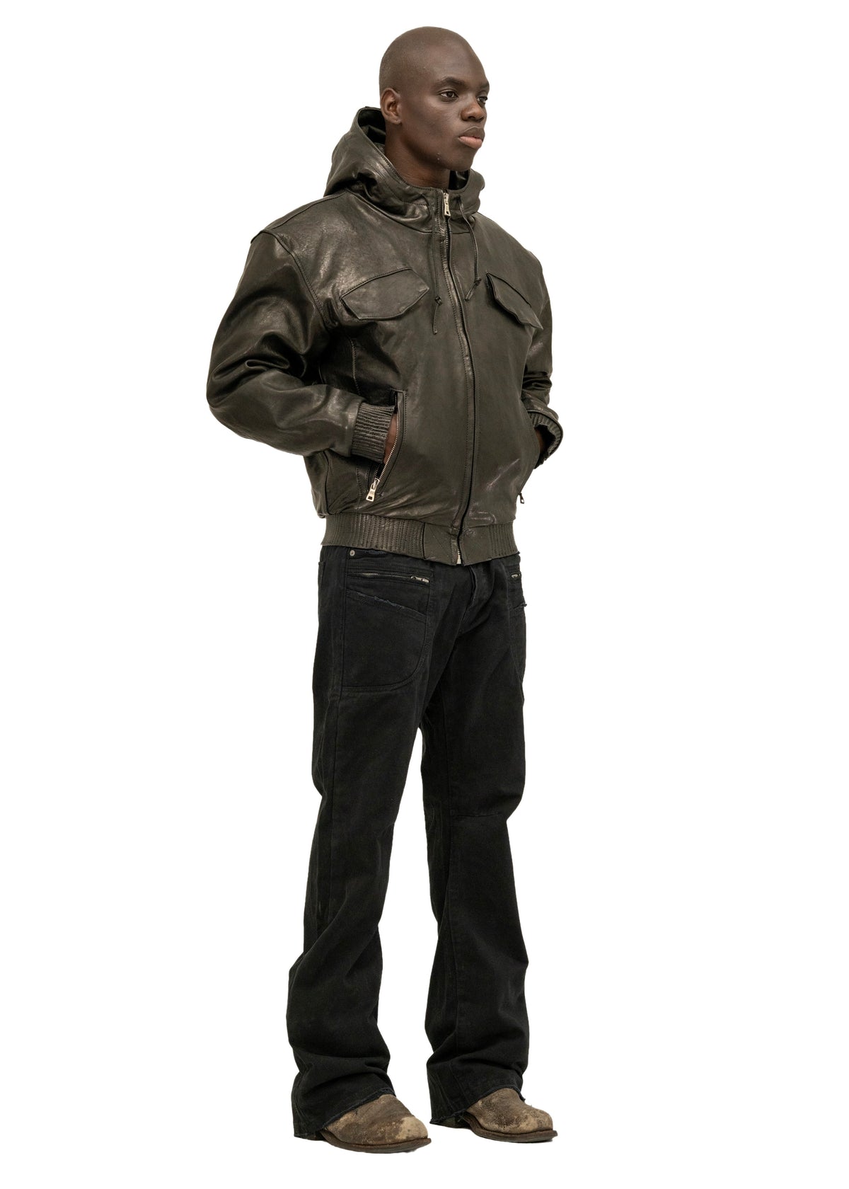 SCAR HOOD LEATHER JACKET