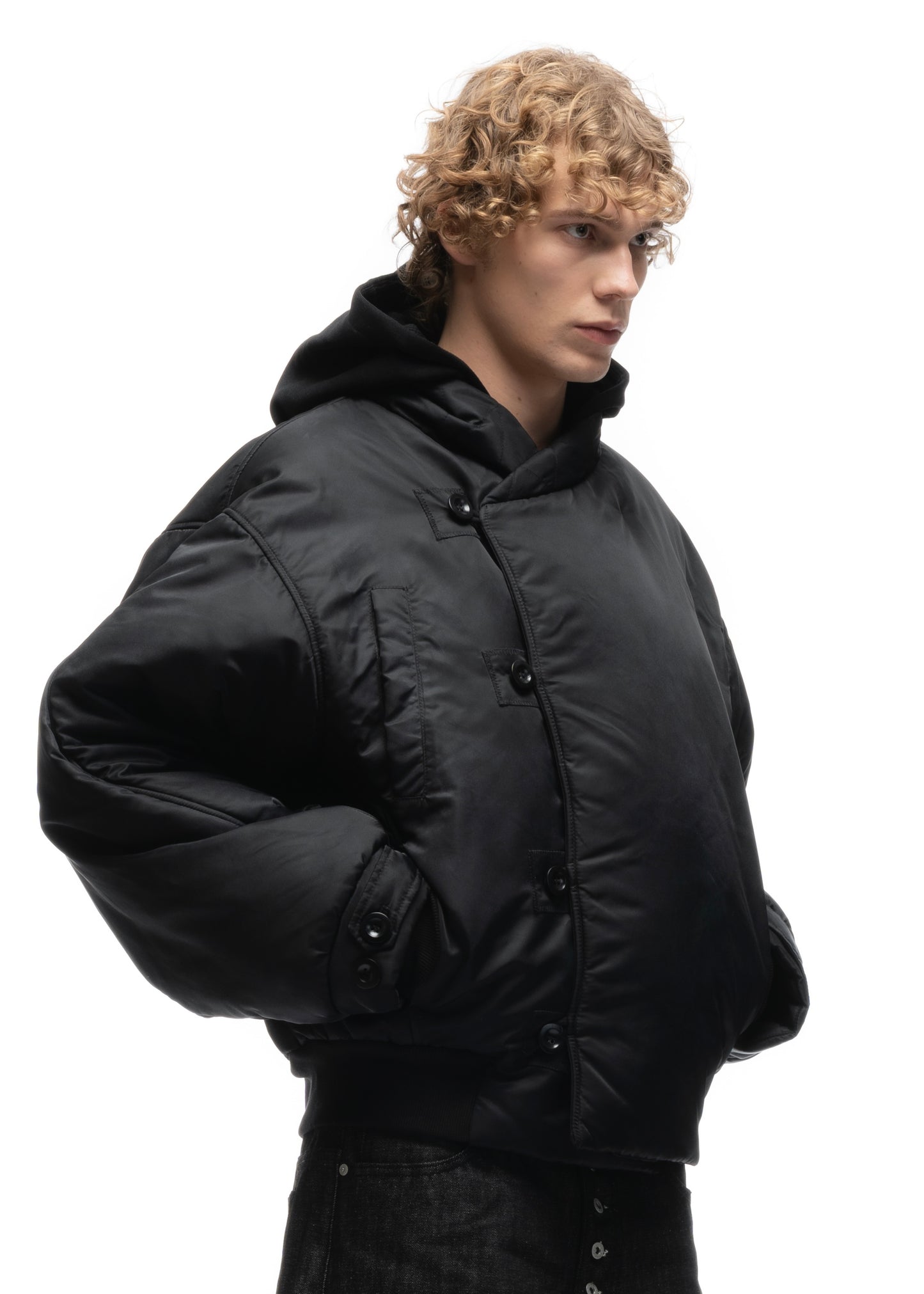 FENCING WAFFLE BOMBER JACKET BLACK
