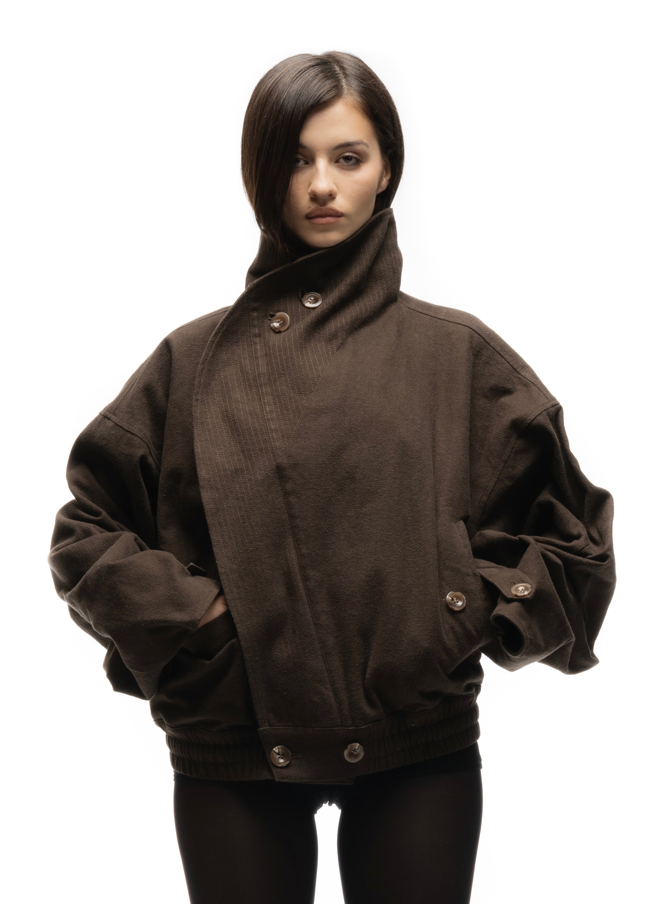 MOLESKIN JACKET BROWN FEMALE – NO/FAITH STUDIOS