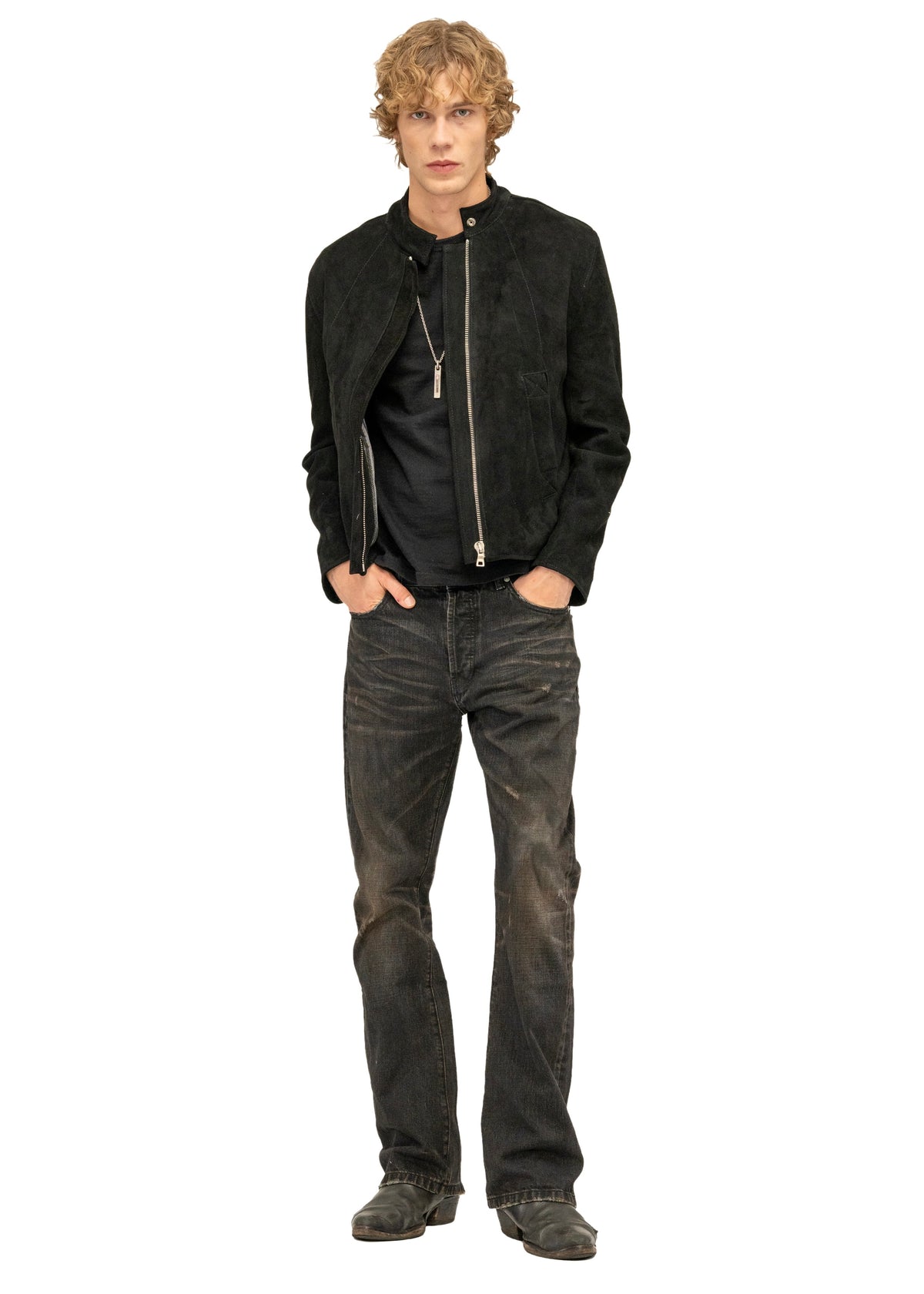 WASHED BLACK SELVEDGE BOOTCUT DENIM