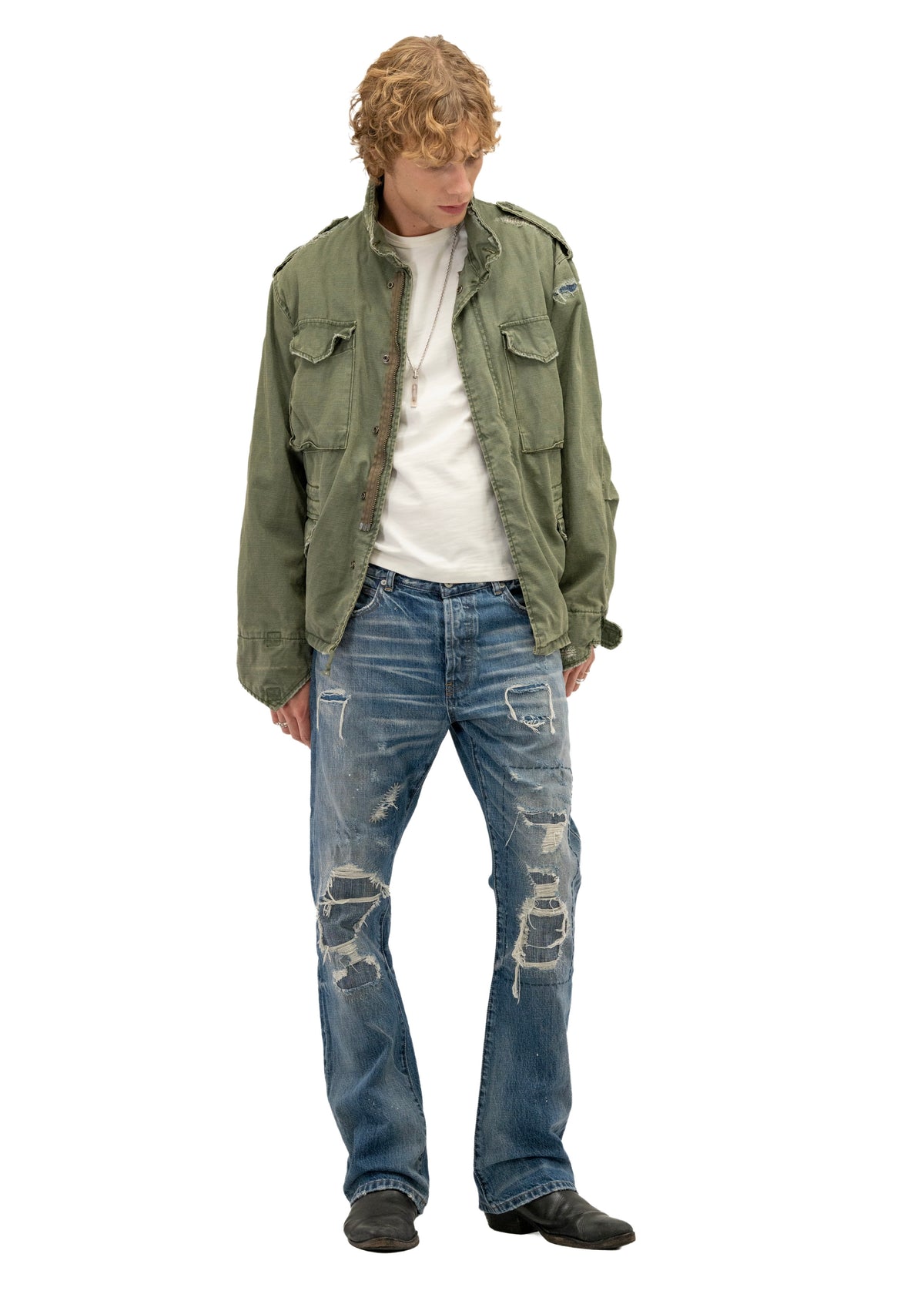 HAND REPAIRED SELVEDGE FITTED BOOTCUT DENIM