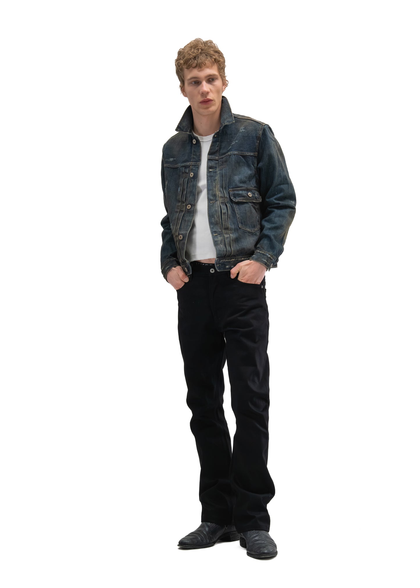 FADED BLUE DENIM TRUCKER