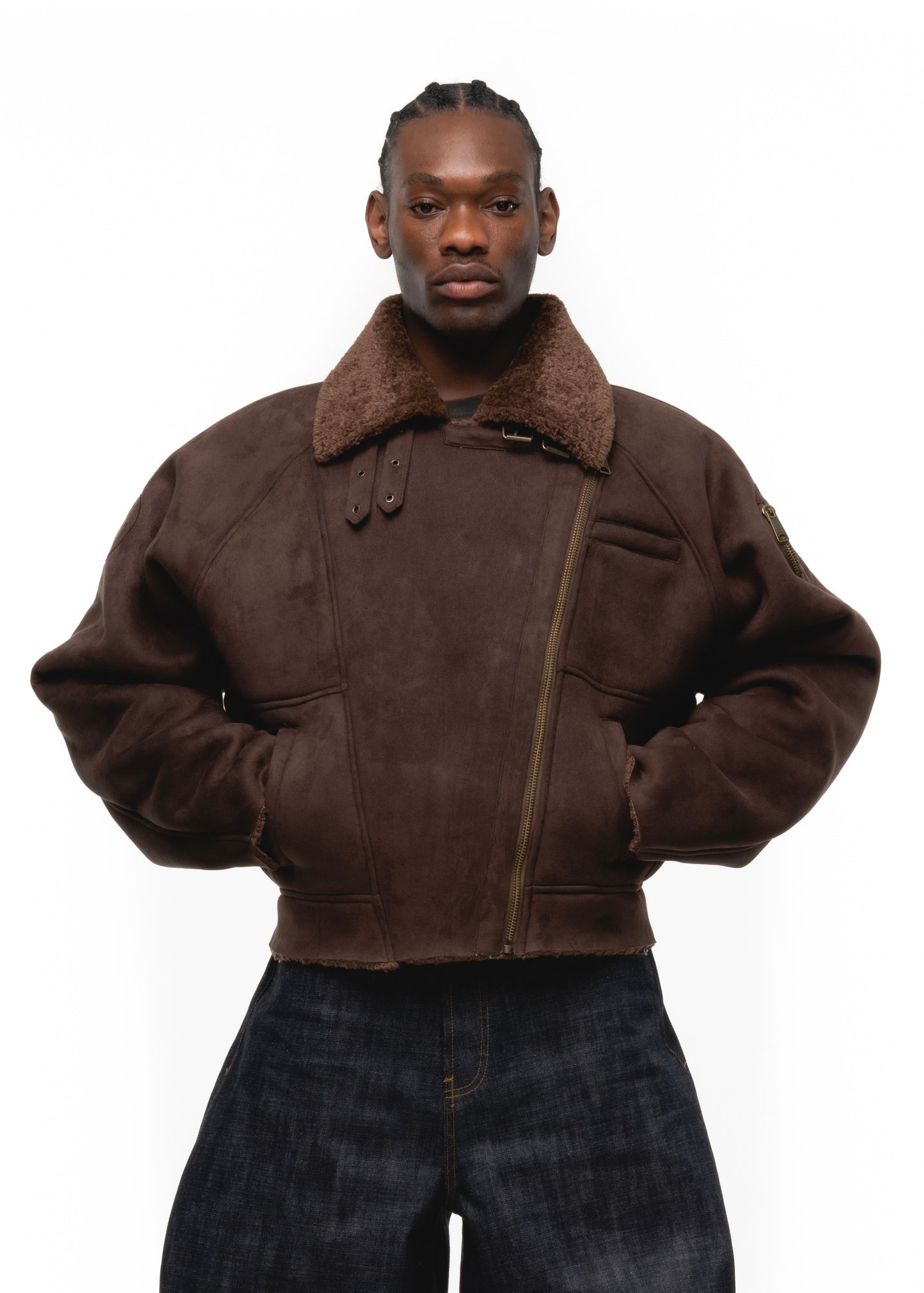 HEAVY FLIGHT SHEARLING JACKET BROWN