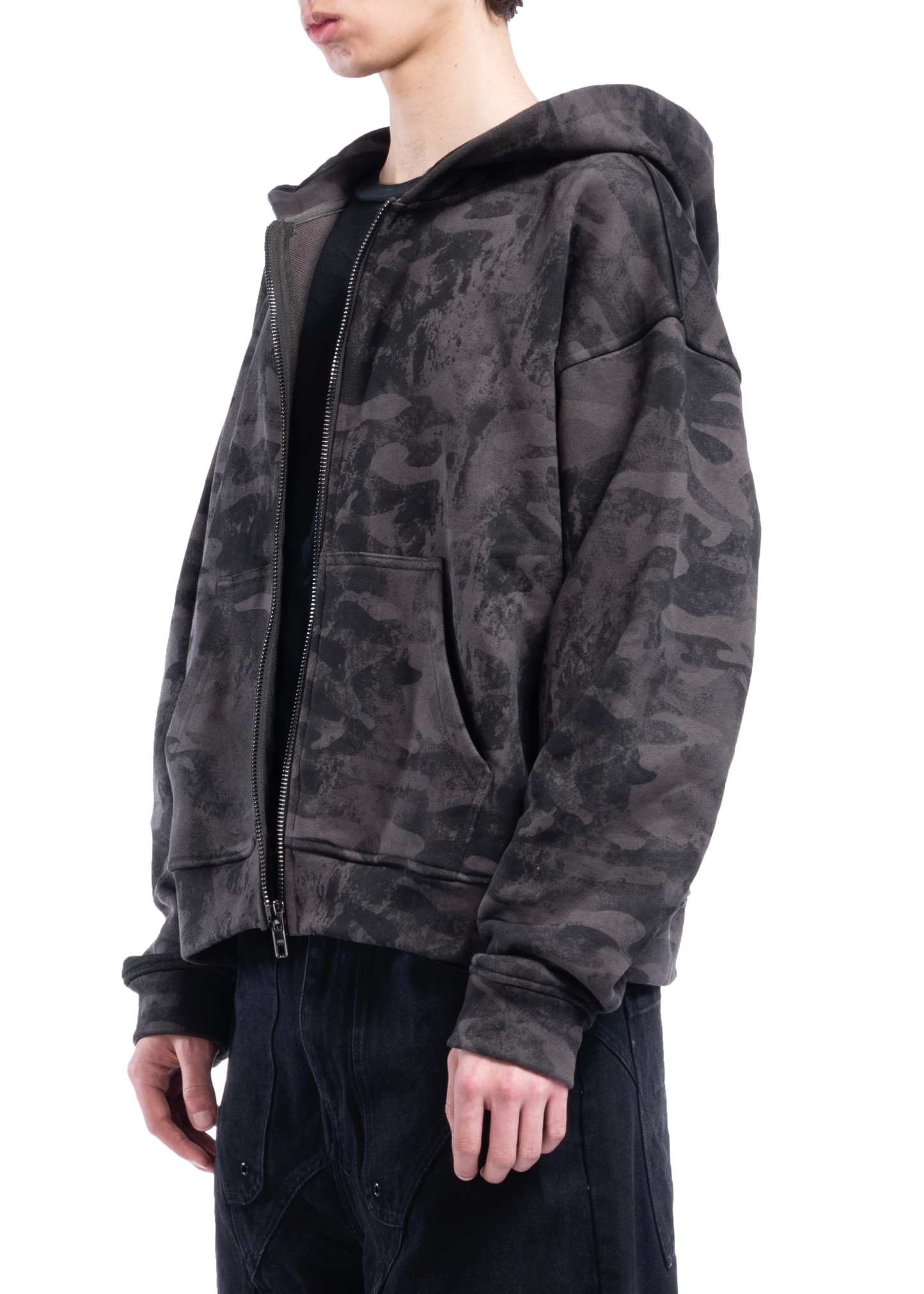 CAMO MONOGRAM ZIP JACKET BLACK VINTAGE