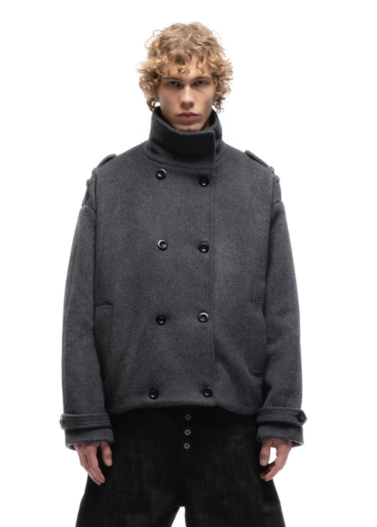 BUTTON UP MARINE JACKET GREY