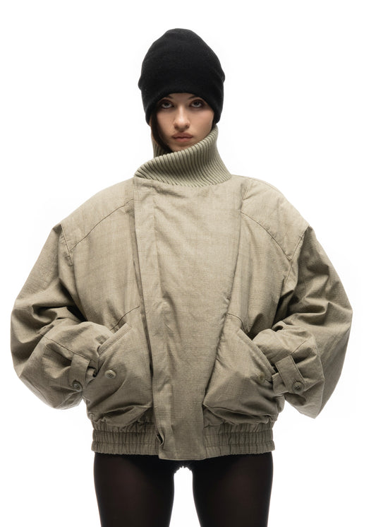 JAPANESE FLIGHT PADDED BOMBER JACKET CONCRETE BEIGE FEMALE