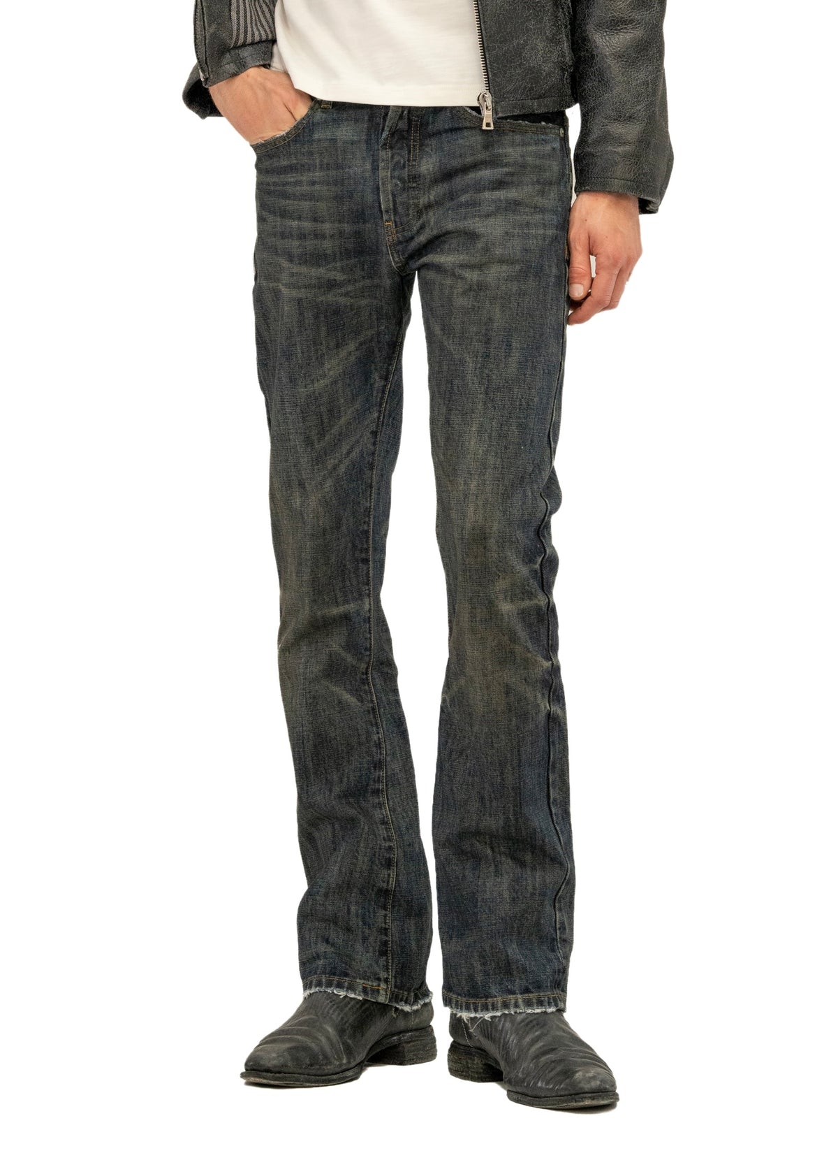 MUDDED SELVEDGE FITTED BOOTCUT DENIM