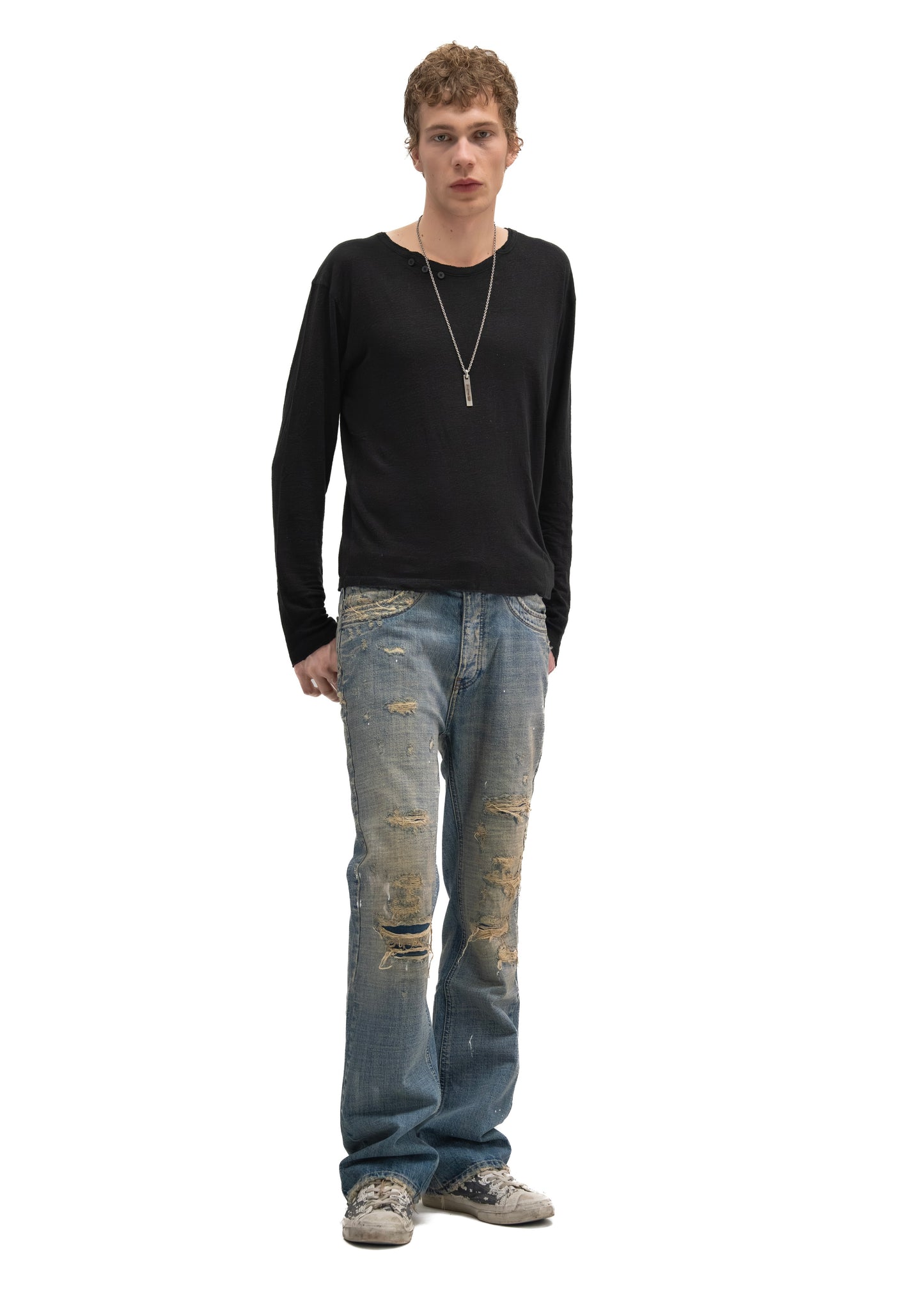 HERITAGE BUTTON-UP LONGSLEEVE BLACK