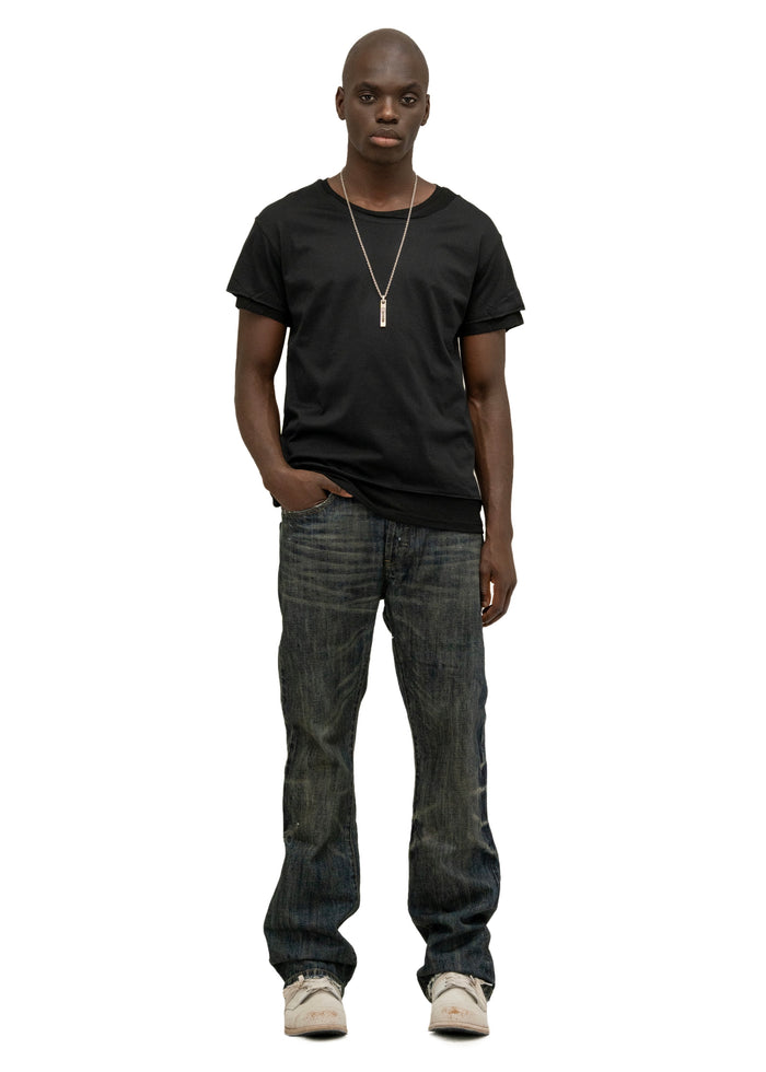 DOUBLE-LAYERED T-SHIRT BLACK