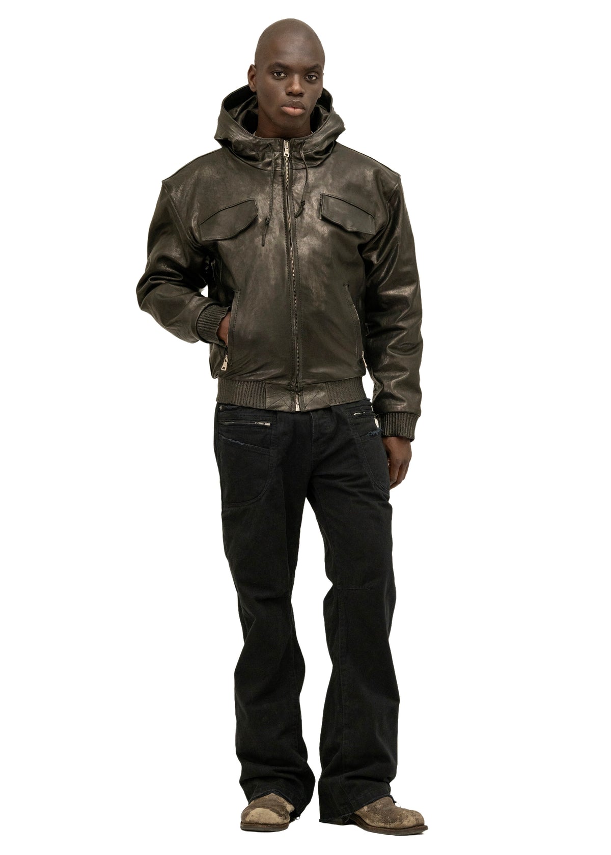 SCAR HOOD LEATHER JACKET