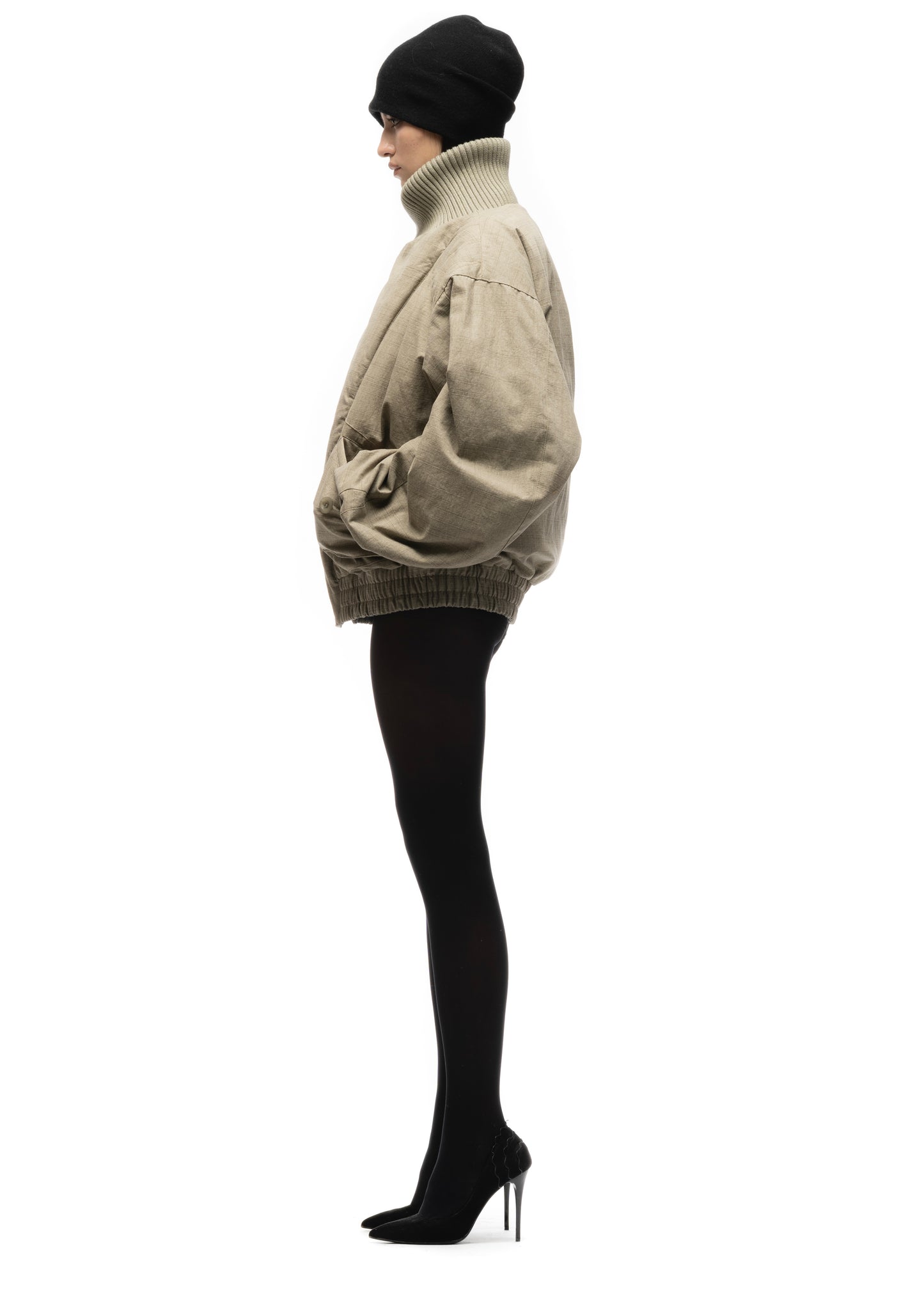 JAPANESE FLIGHT PADDED BOMBER JACKET CONCRETE BEIGE FEMALE