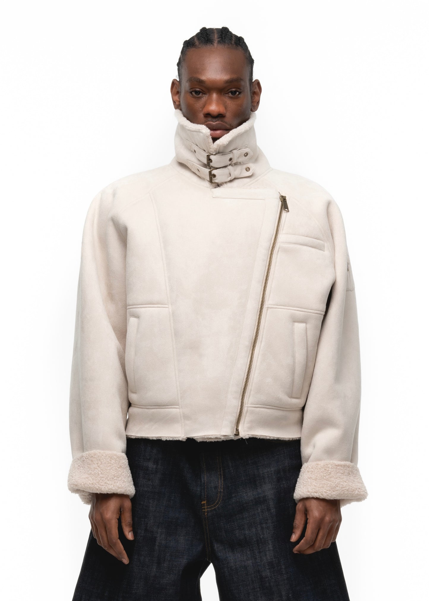 HEAVY FLIGHT SHEARLING JACKET WHITE