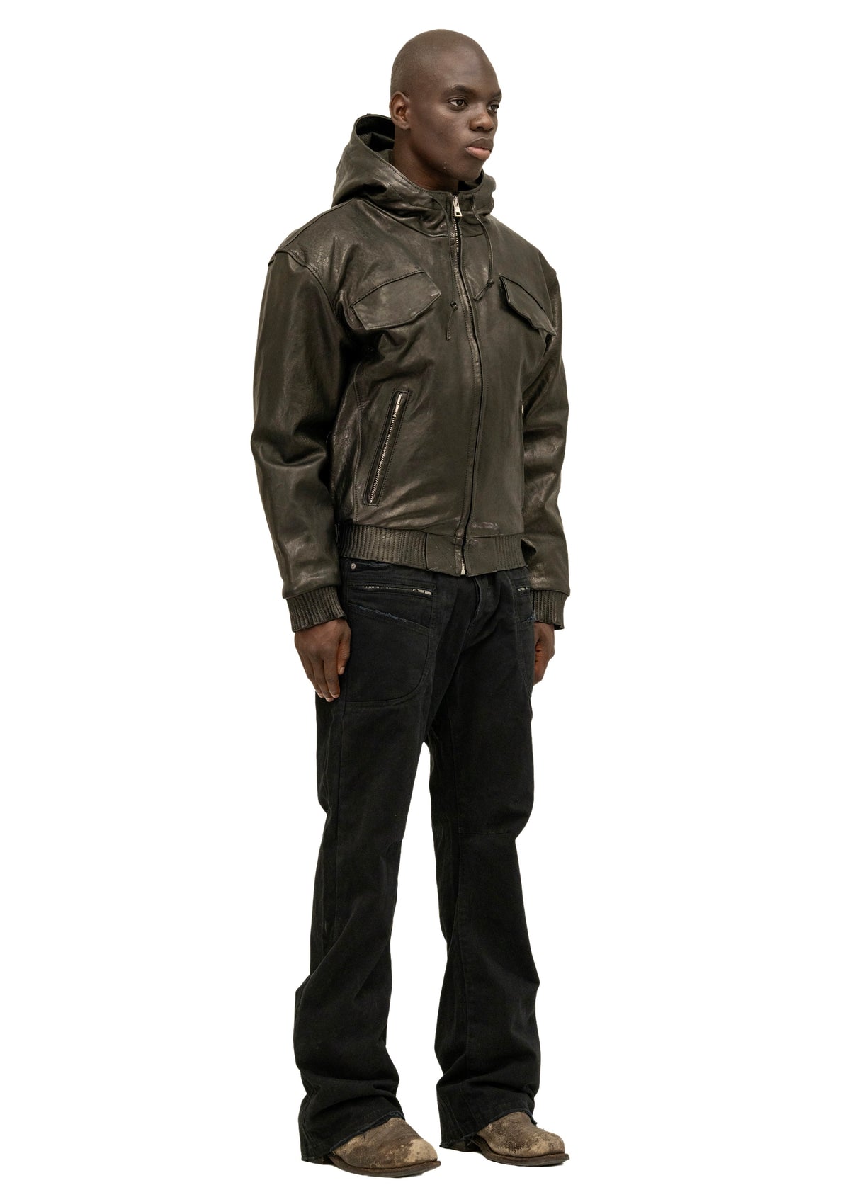 SCAR HOOD LEATHER JACKET