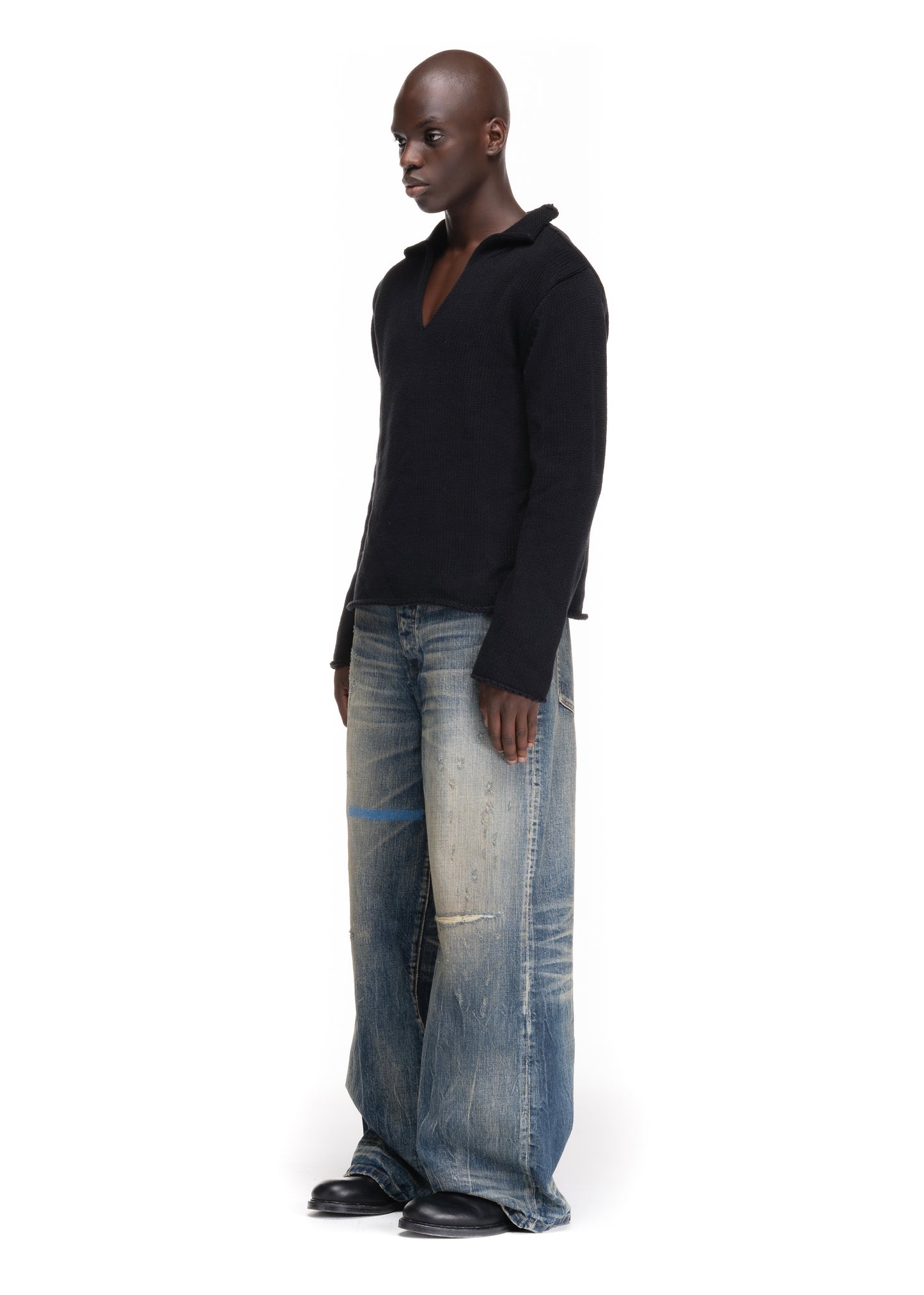 REPAIRED RUST SELVEDGE DENIM LOOSE FIT