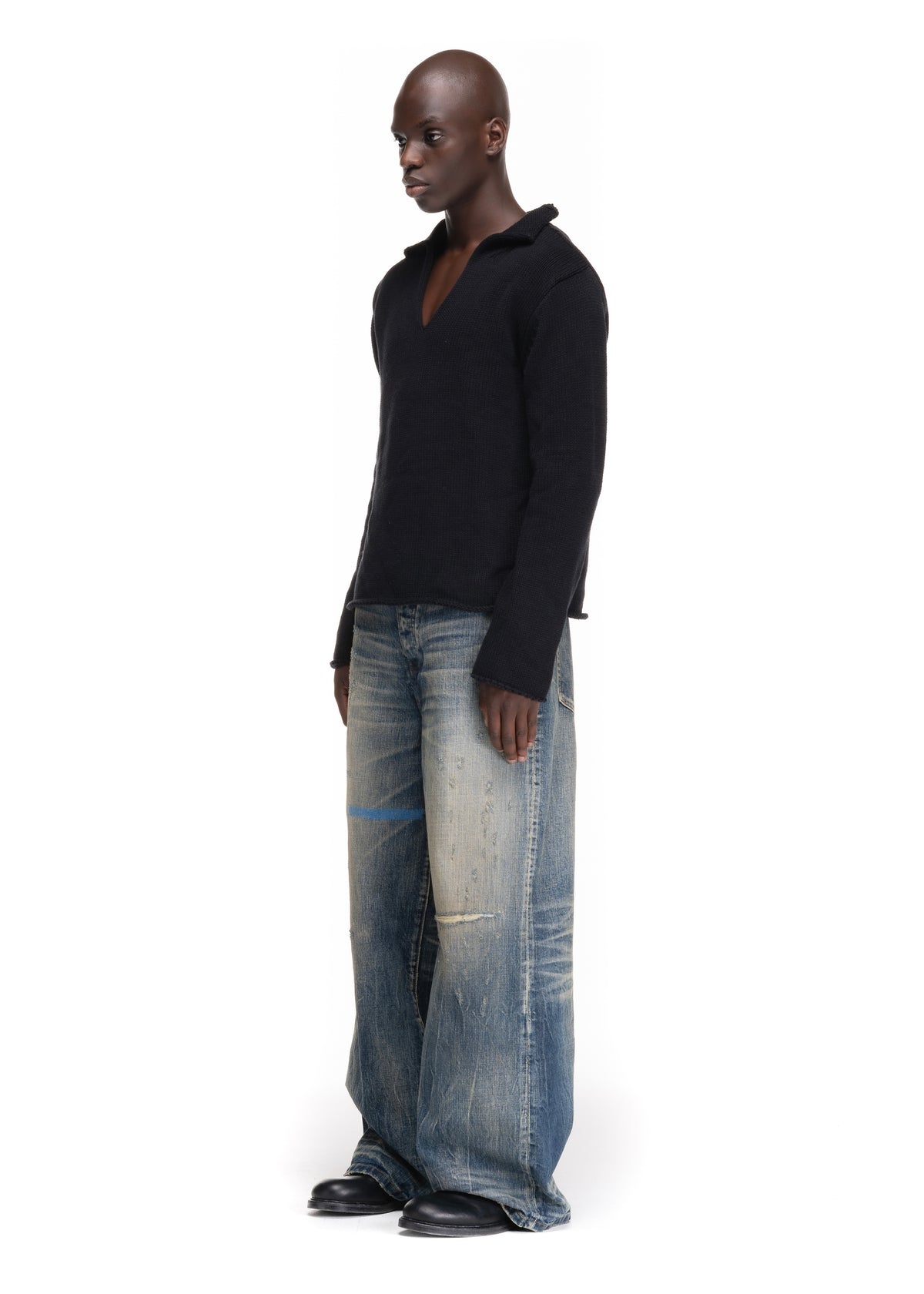 REPAIRED RUST SELVEDGE DENIM LOOSE FIT