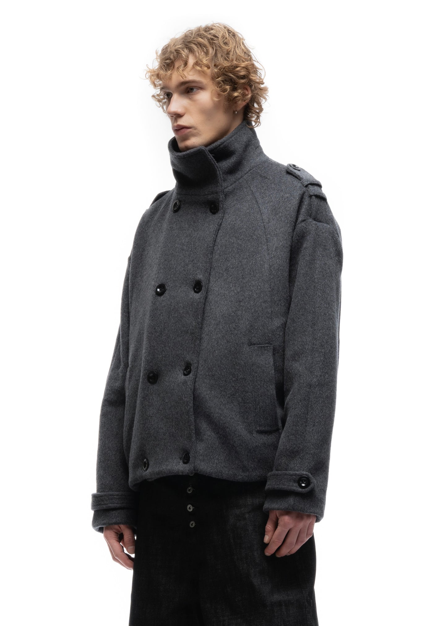 BUTTON UP MARINE JACKET GREY