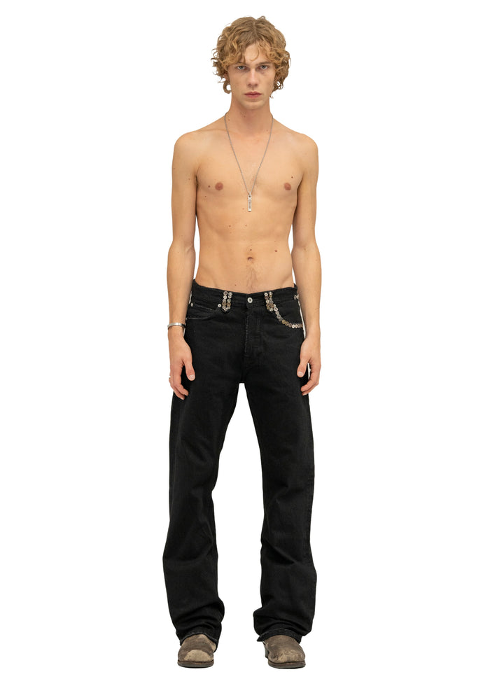 SEQUIN SELVEDGE BOOTCUT DENIM BLACK