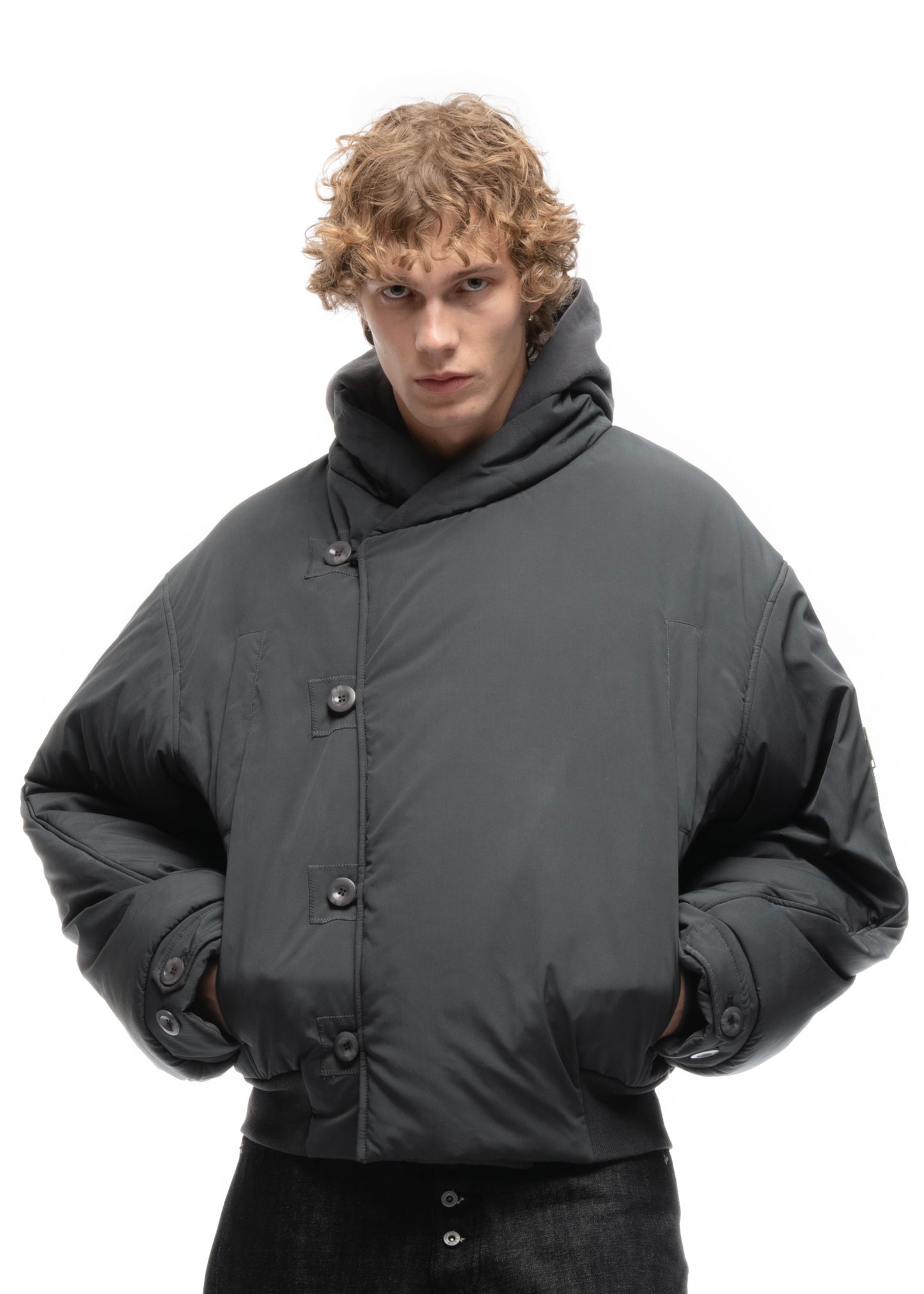 FENCING WAFFLE BOMBER JACKET COLD GREY