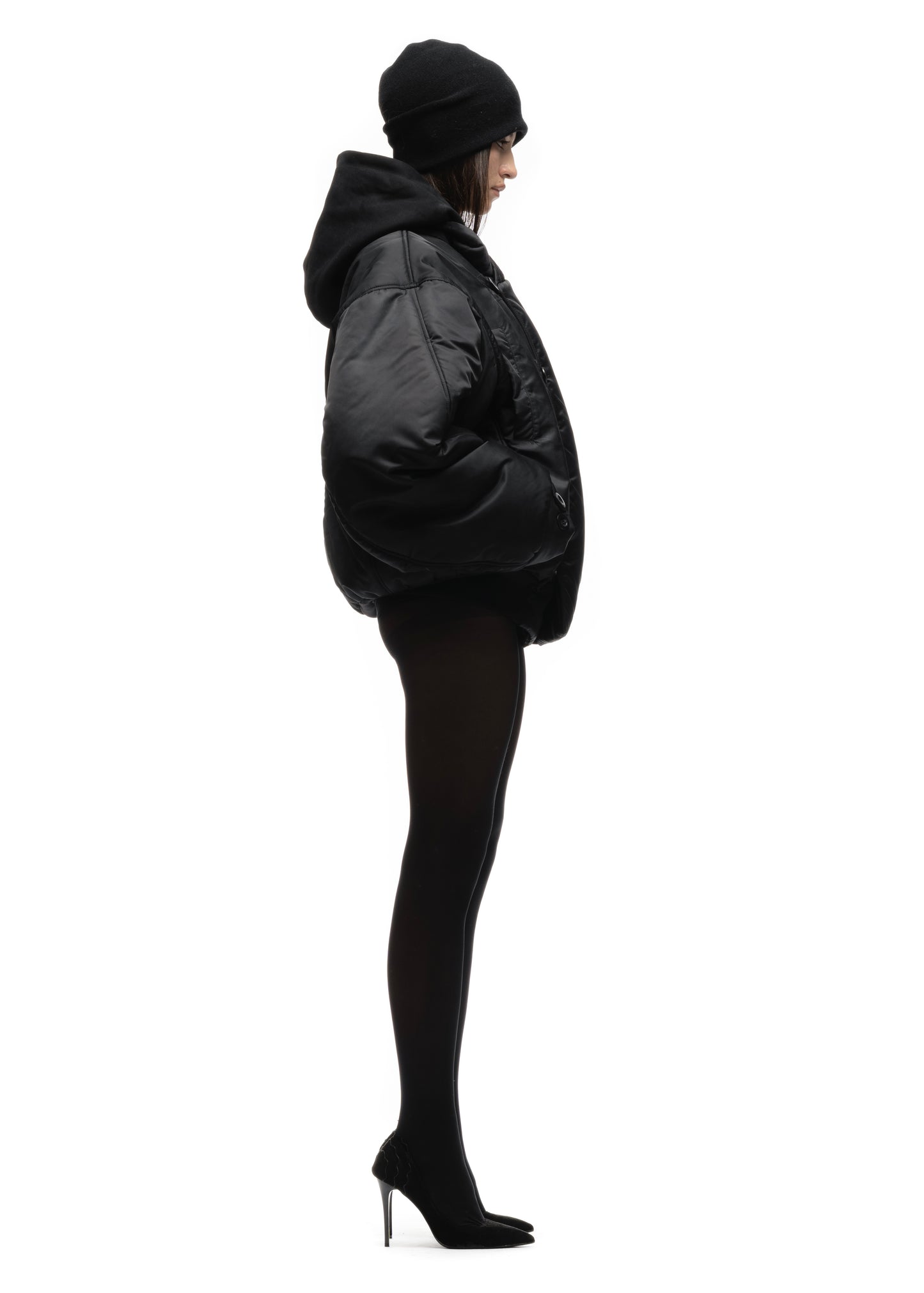 FENCING WAFFLE BOMBER JACKET BLACK FEMALE