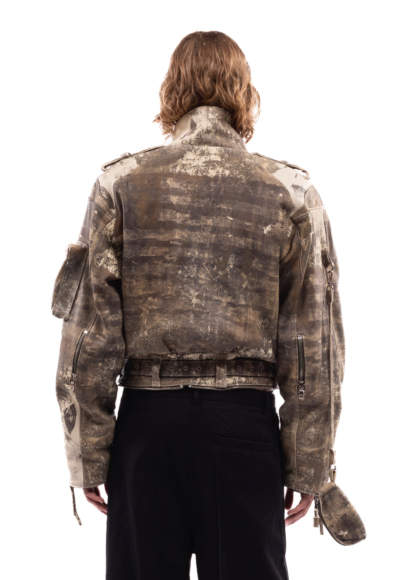 CAMOUFLAGE PRINTED LEATHER JACKET