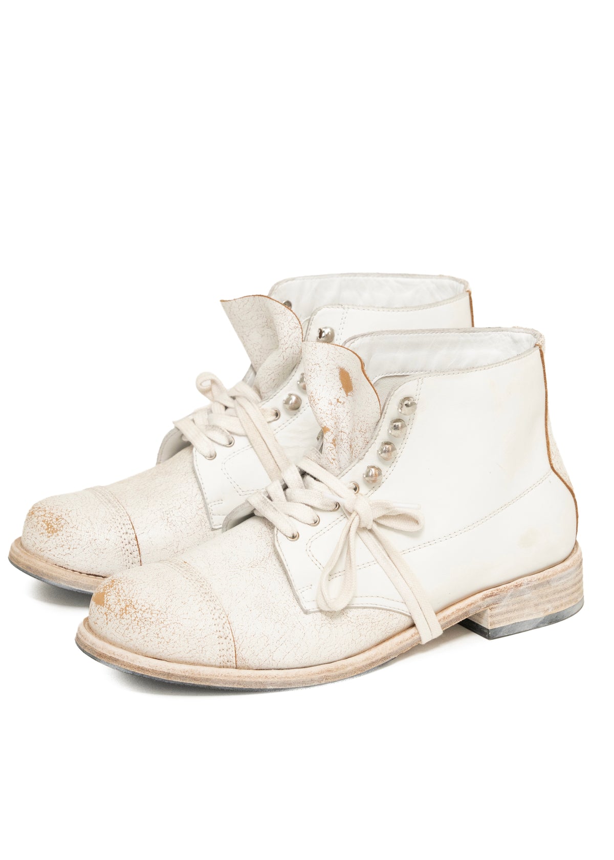 UTILITY BOOTS CRACKED WHITE