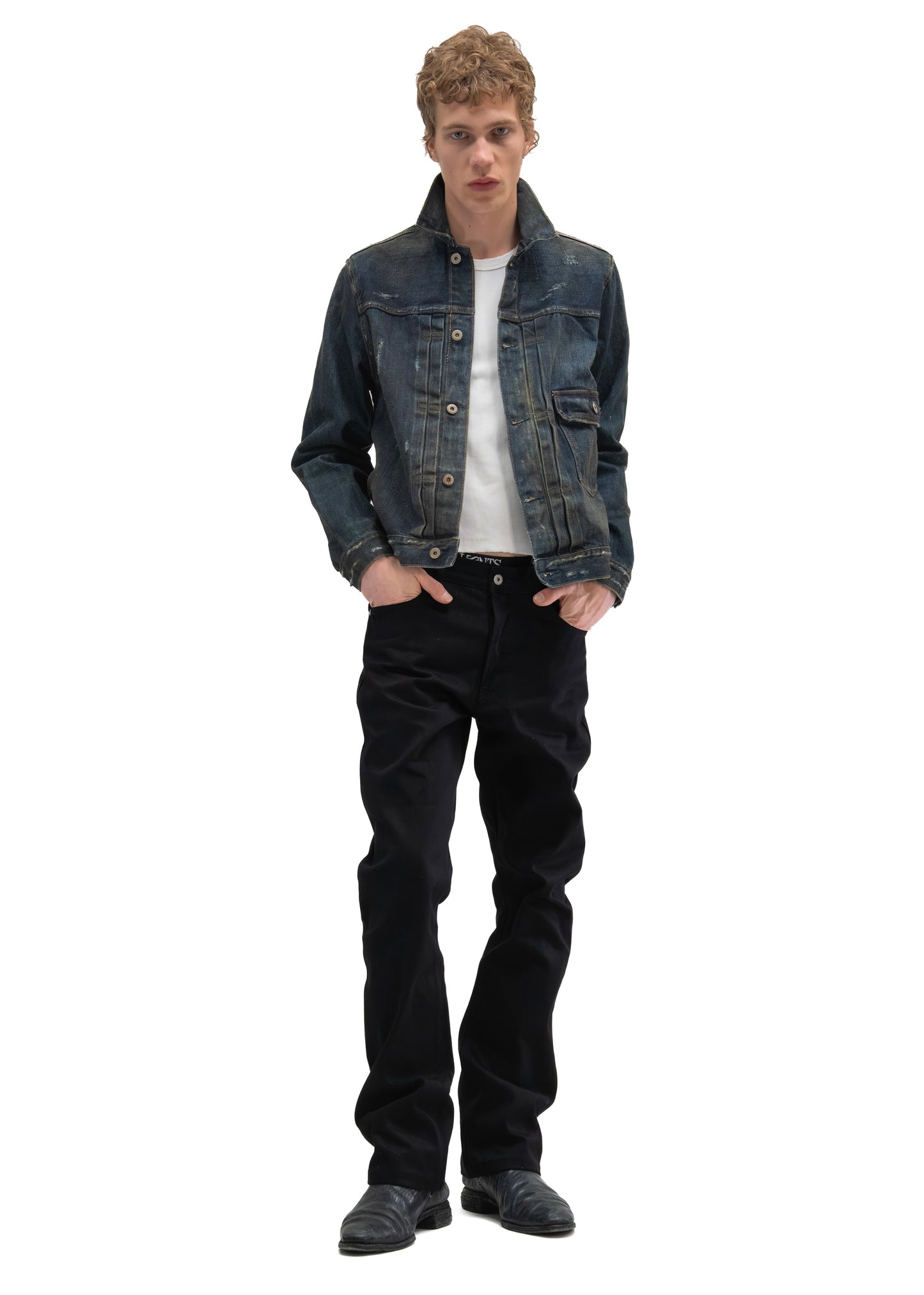 FADED BLUE DENIM TRUCKER