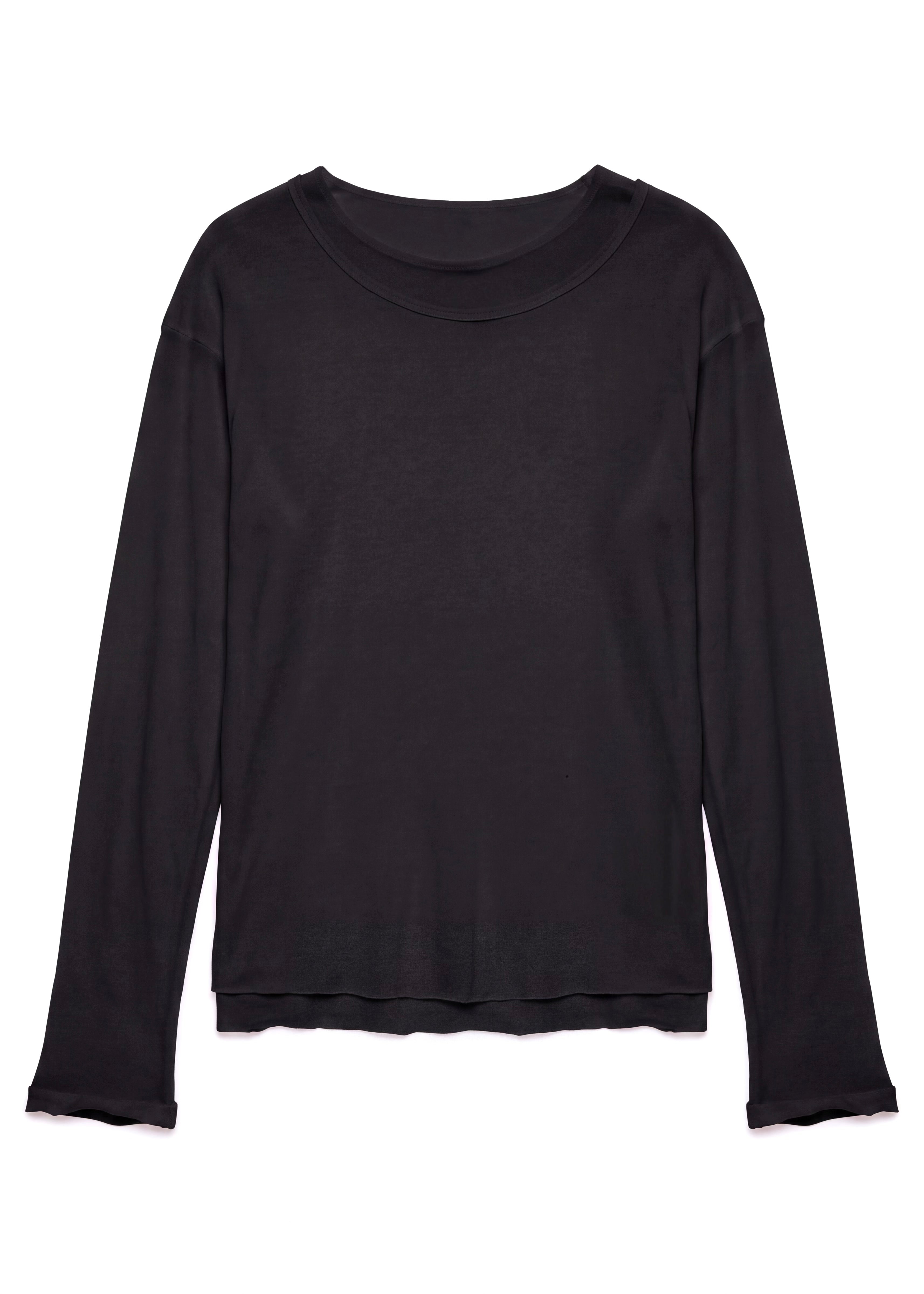 DOUBLE-LAYERED ORGANIC COTTON LONGSLEEVE BLACK – NO/FAITH STUDIOS