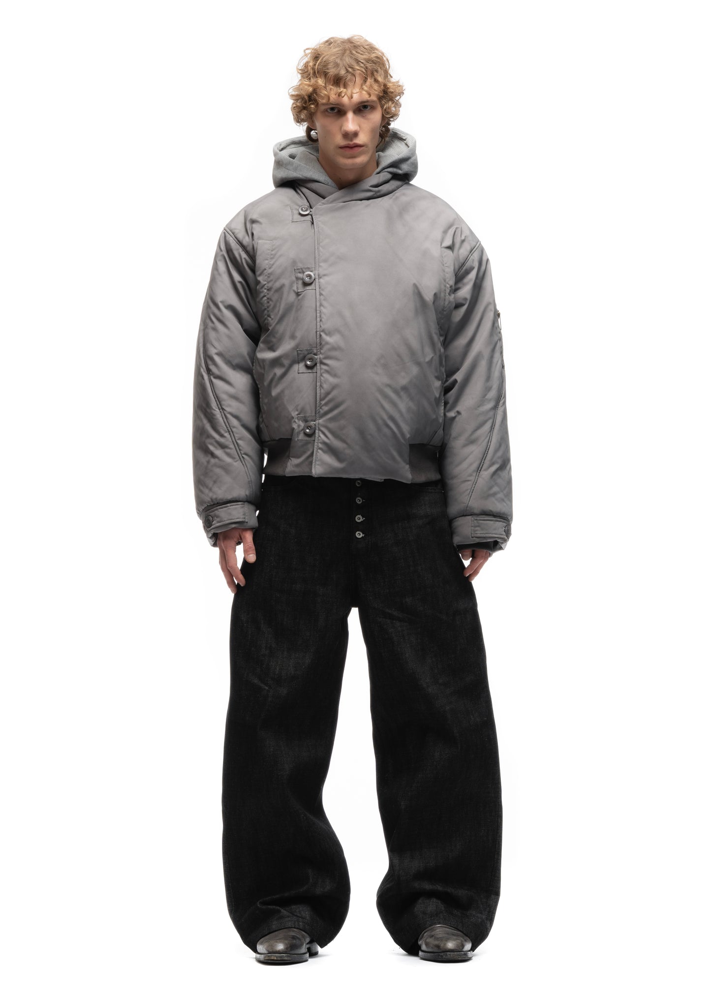 FENCING WAFFLE BOMBER JACKET GREY