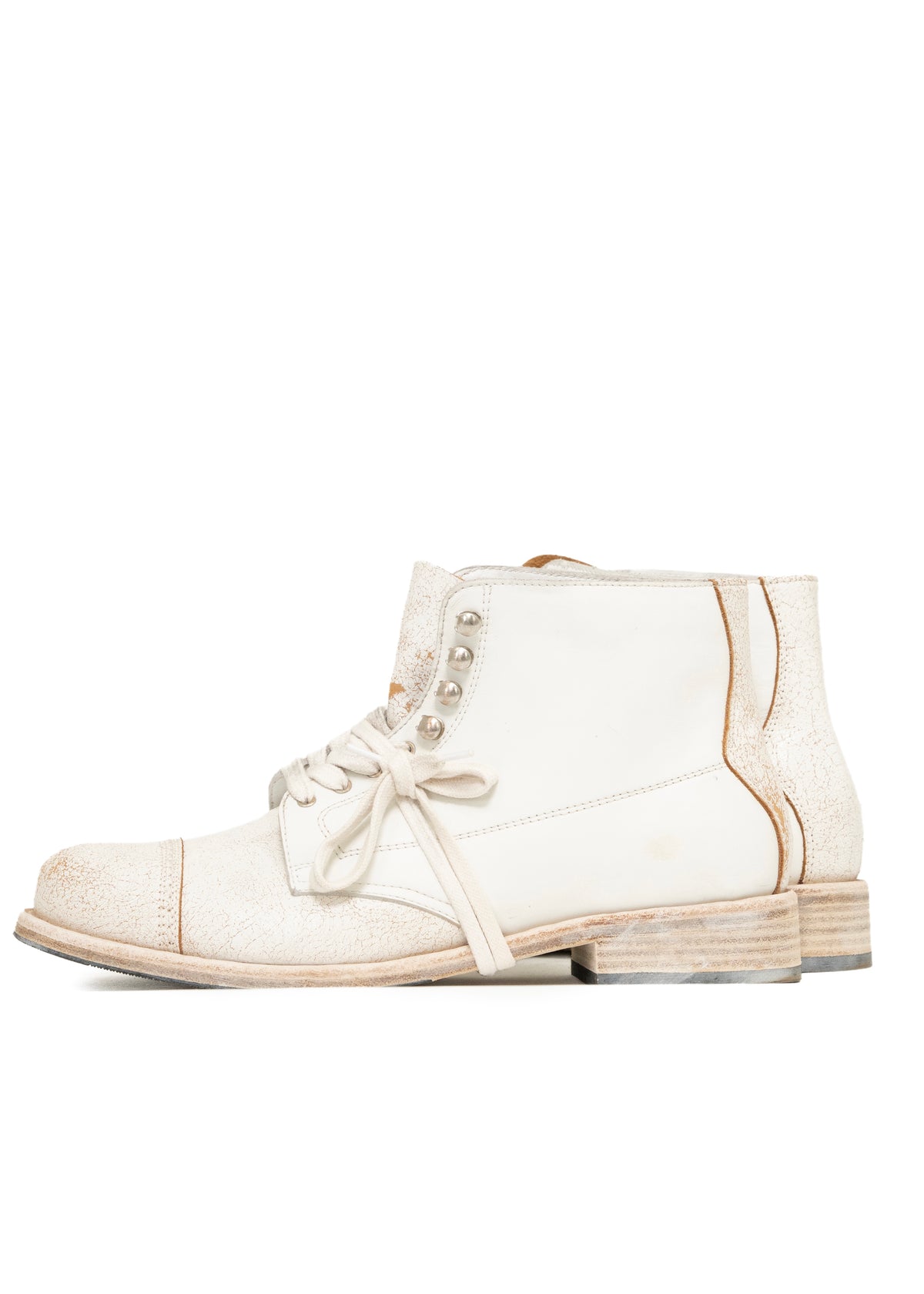 UTILITY BOOTS CRACKED WHITE