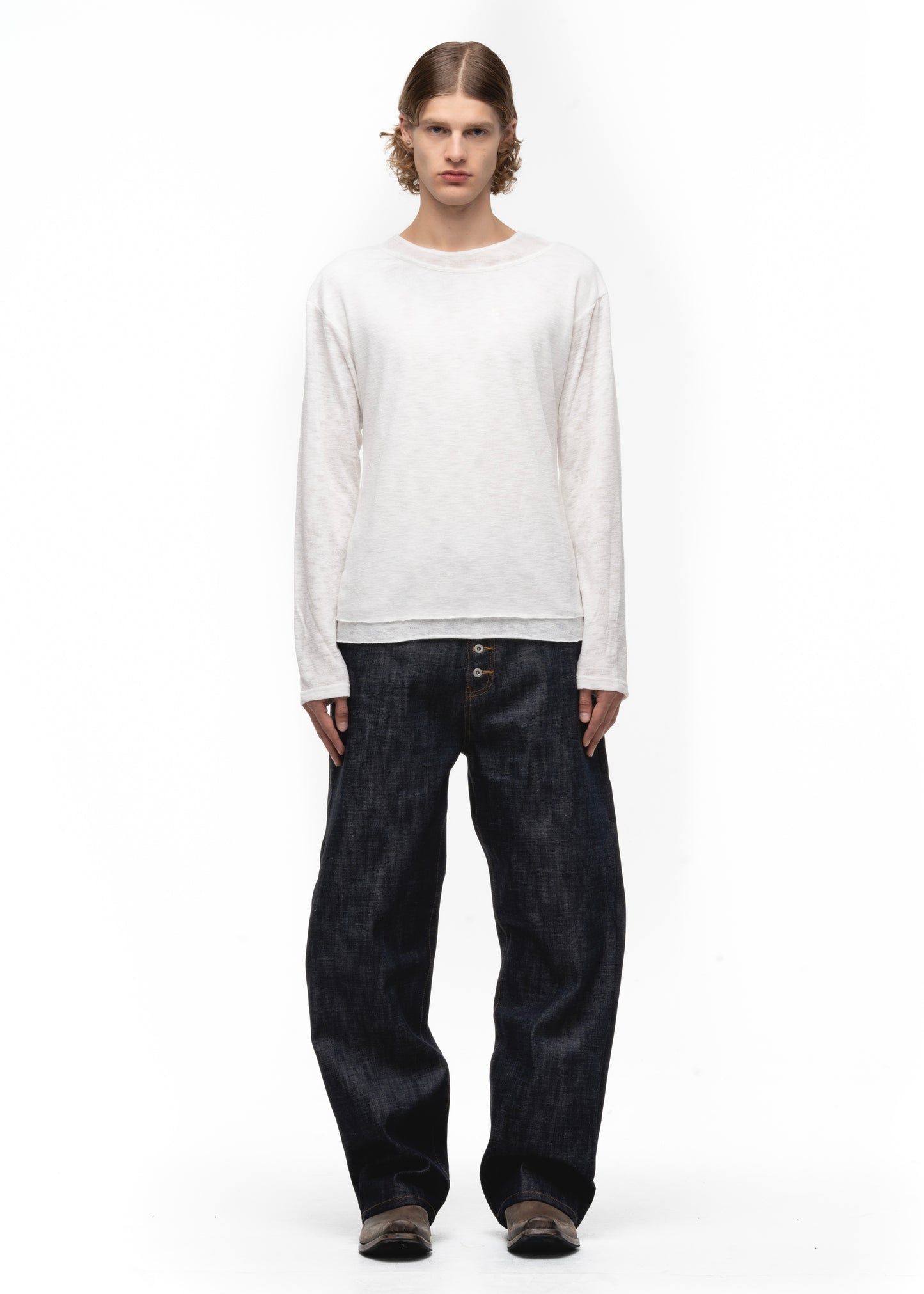 JAPANESE DOUBLE-LAYERED LONGSLEEVE WHITE