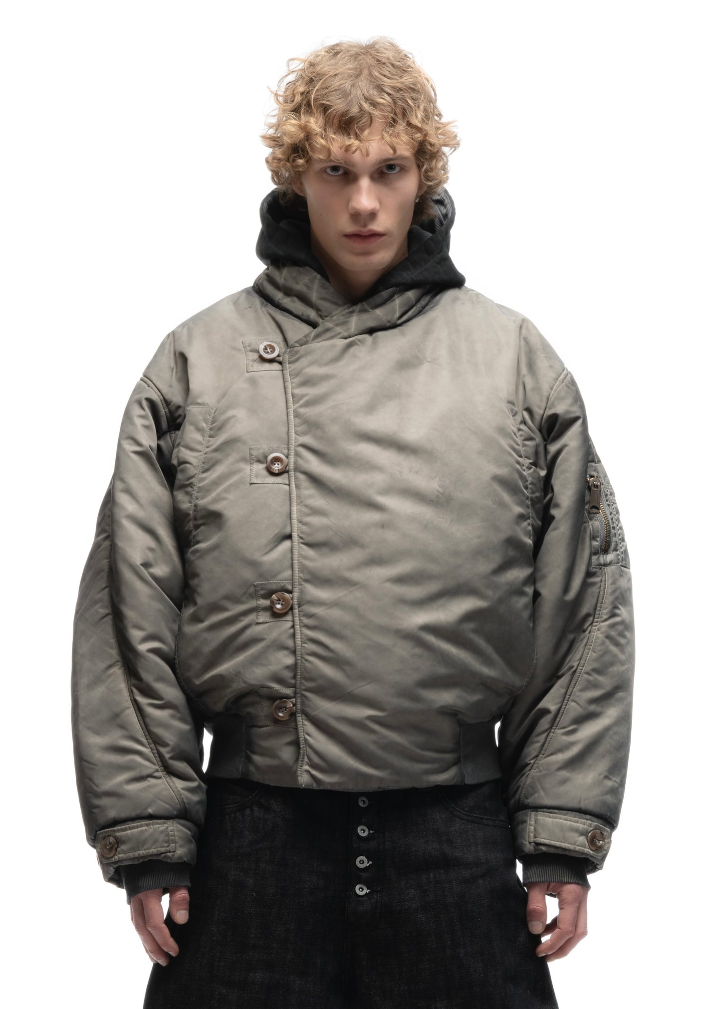 FENCING WAFFLE BOMBER JACKET USED BEIGE